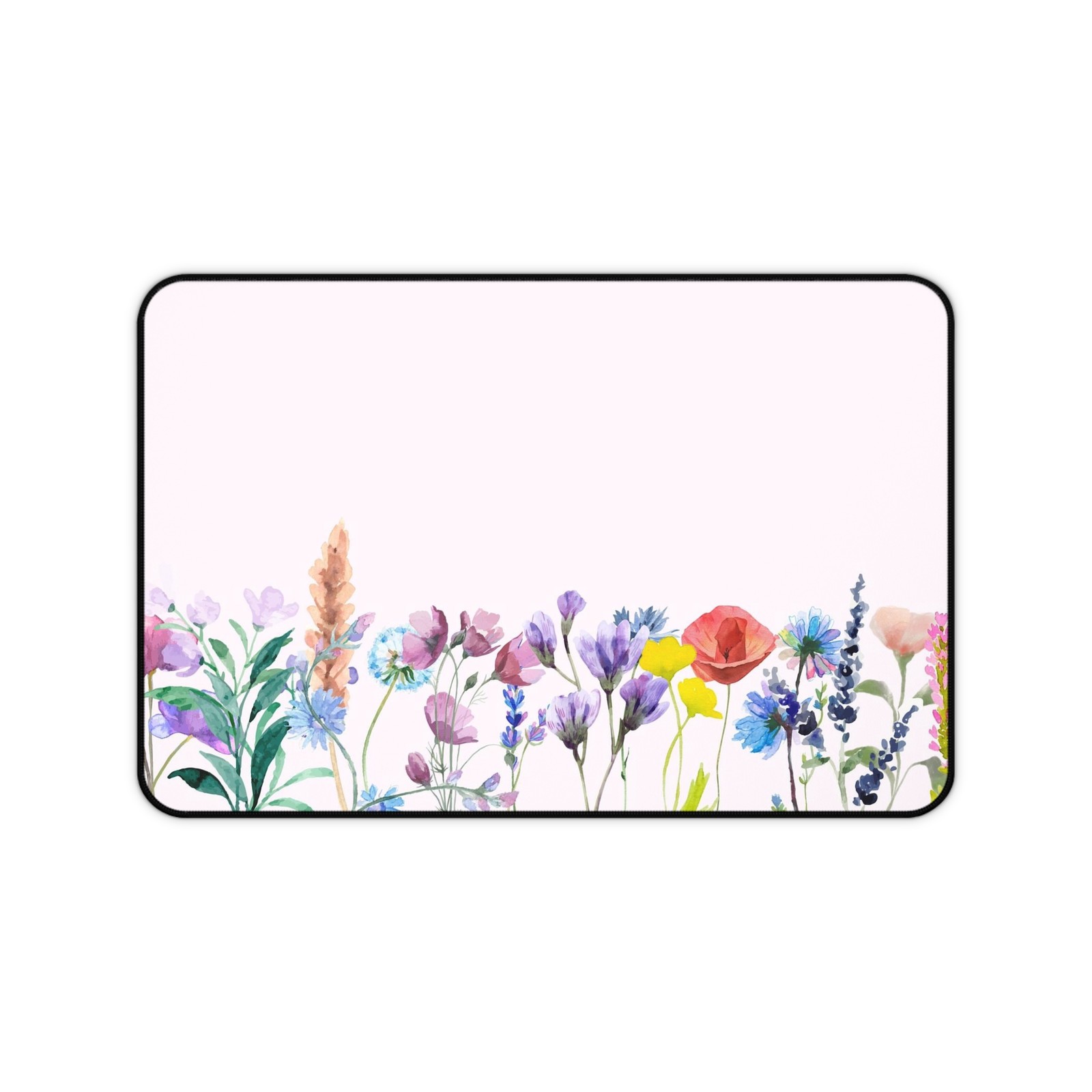 Watercolor Wildflowers Flowers Gaming Desk Mat Mouse Pad Playmat