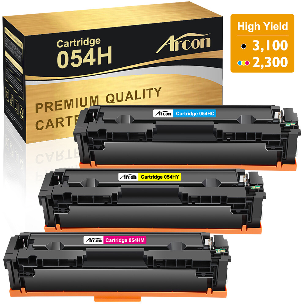 3 Pack 054H Color Toner Compatible for Canon CRG 054 imageCLASS LBP623CDW MF640C