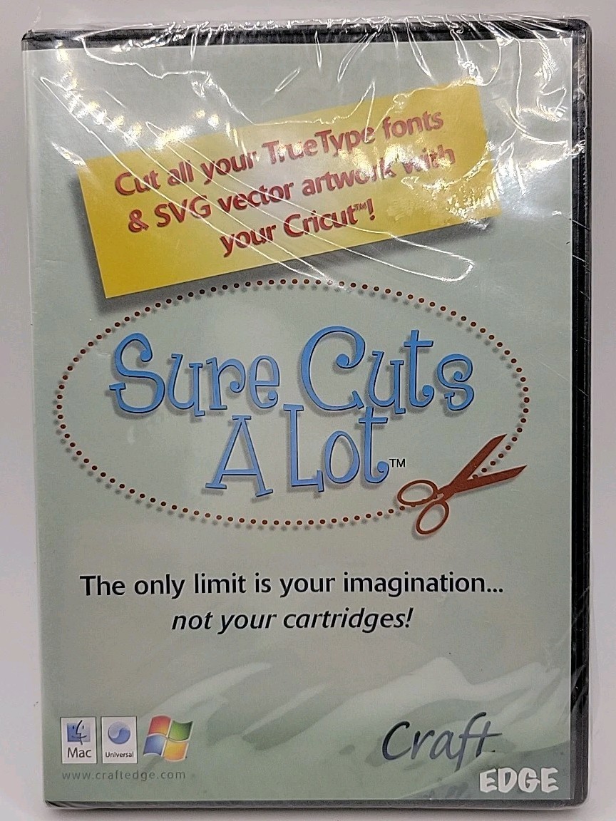 Sure Cuts A Lot CD-ROM  For Cricut Craft Edge RARE NEW