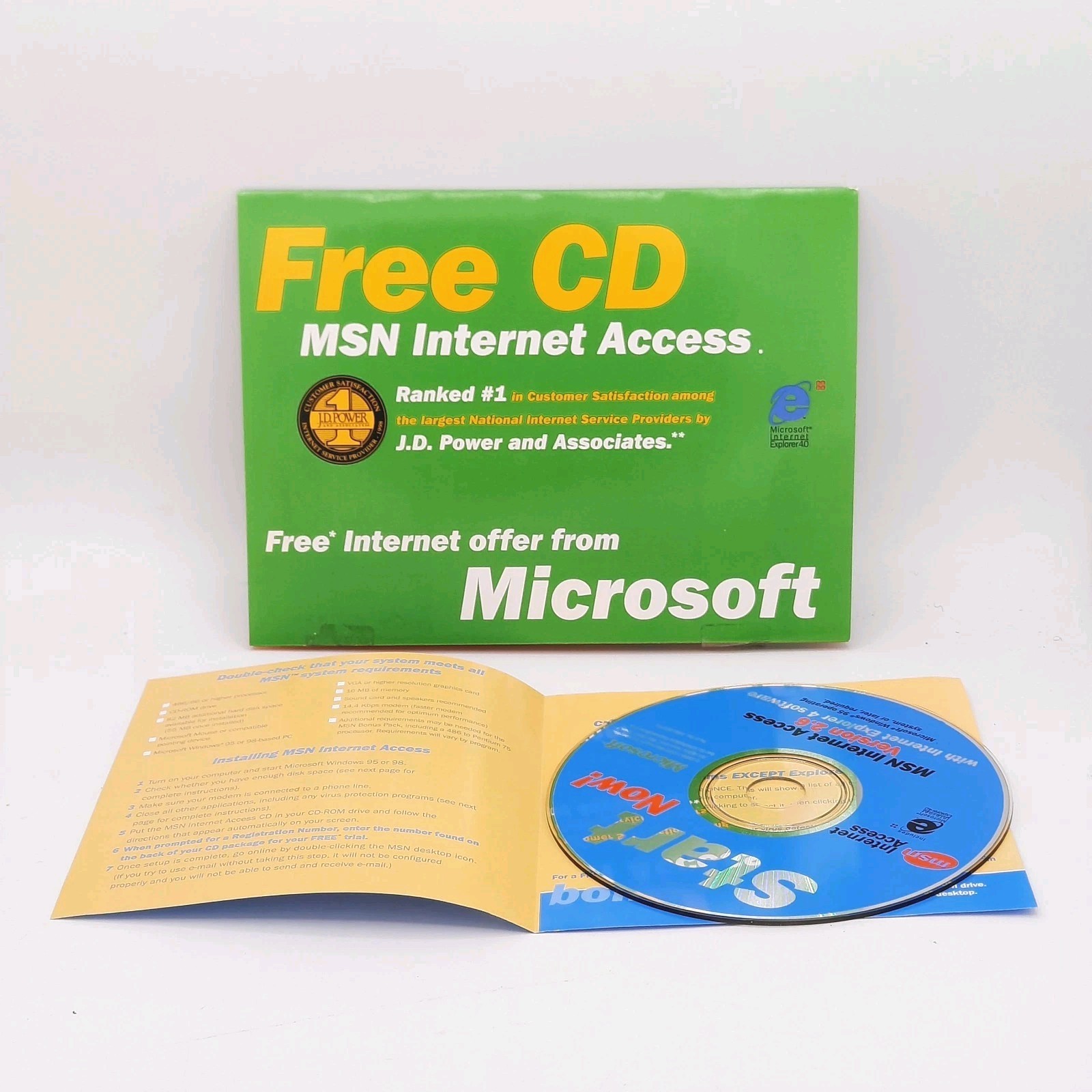 Vintage MSN Internet Access Free CD 90s Microsoft Tech Y2K Cyber Aesthetic Box