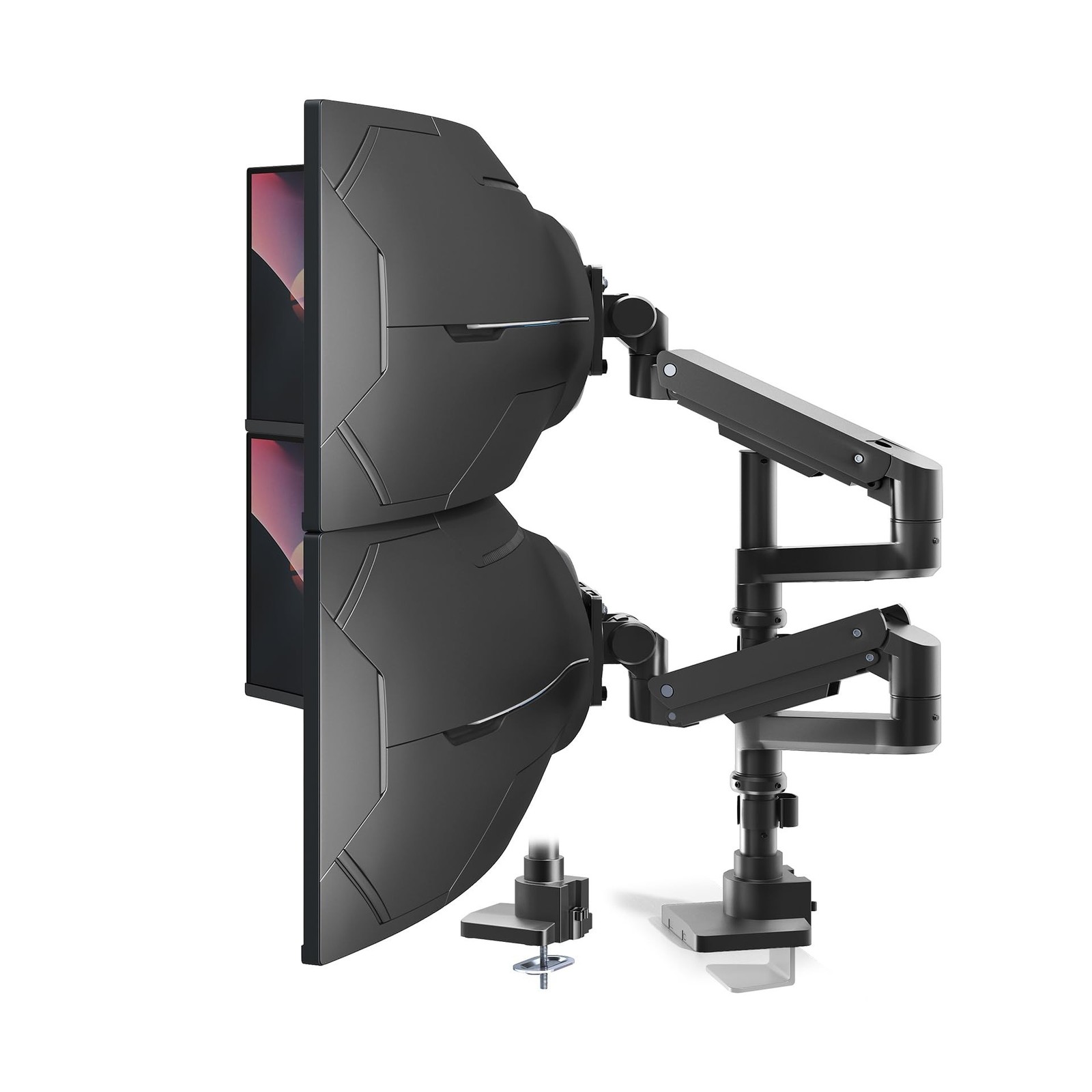 Dual Monitor-Arm Heavy-Duty for 17-57-Inch Screens - Vertical Ultrawide Dual ...