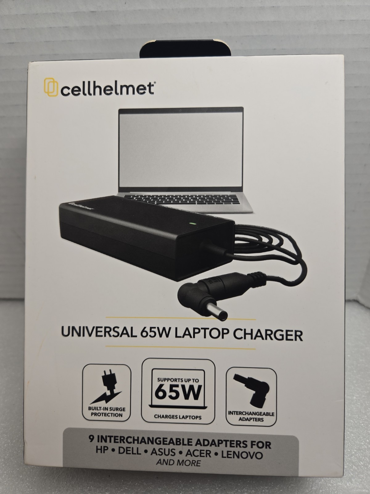 Cellhelmet 65 Watt Universal Laptop Charger With 9 Interchangeable Adaptors New