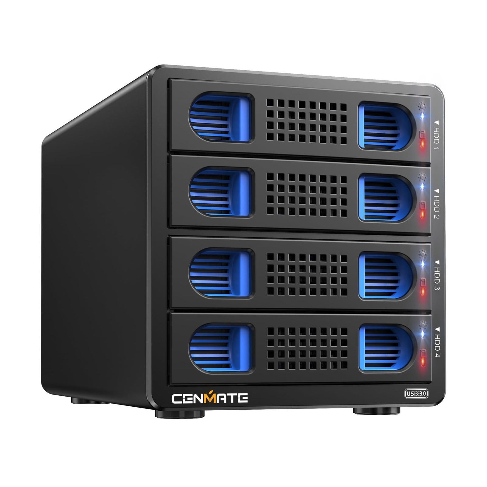 4 Bay Hard Drive Enclosure with Cooling Fan for 2.5/3.5" SATA HDD/SSD with US...