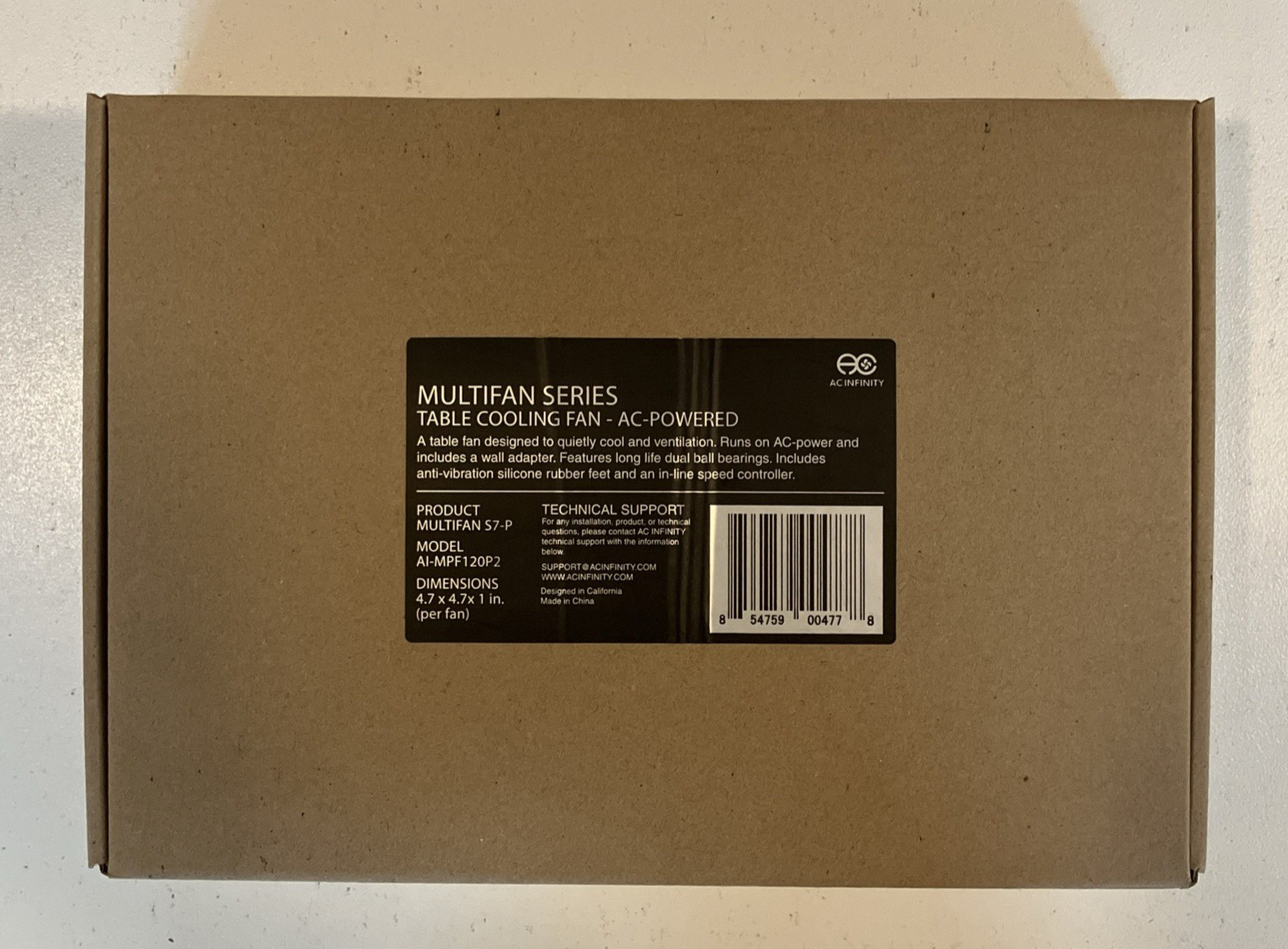 MULTIFAN S7-P, Quiet Dual 120mm AC-Powered Cooling Fan for Receiver DVR Cabinets