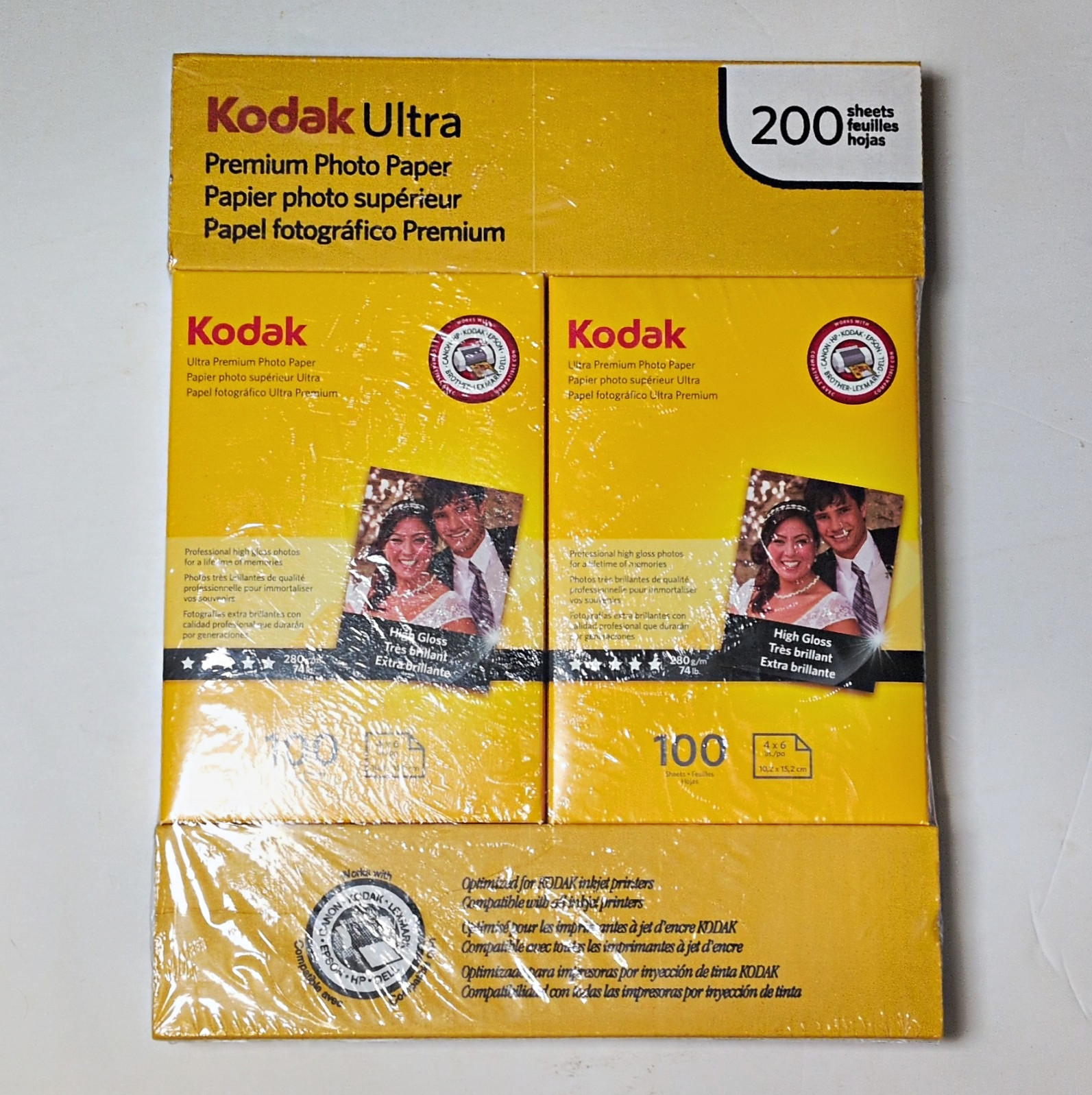 Kodak Ultra Premium Photo Paper 4x6 High-Gloss 200 Sheets Inkjet, New in Package