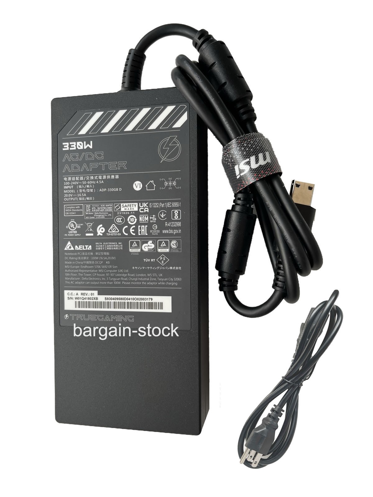 Genuine 20V 16.5V 330W AC Adapter Charger For MSI Vector 16 HX AI A2XWHG-060US