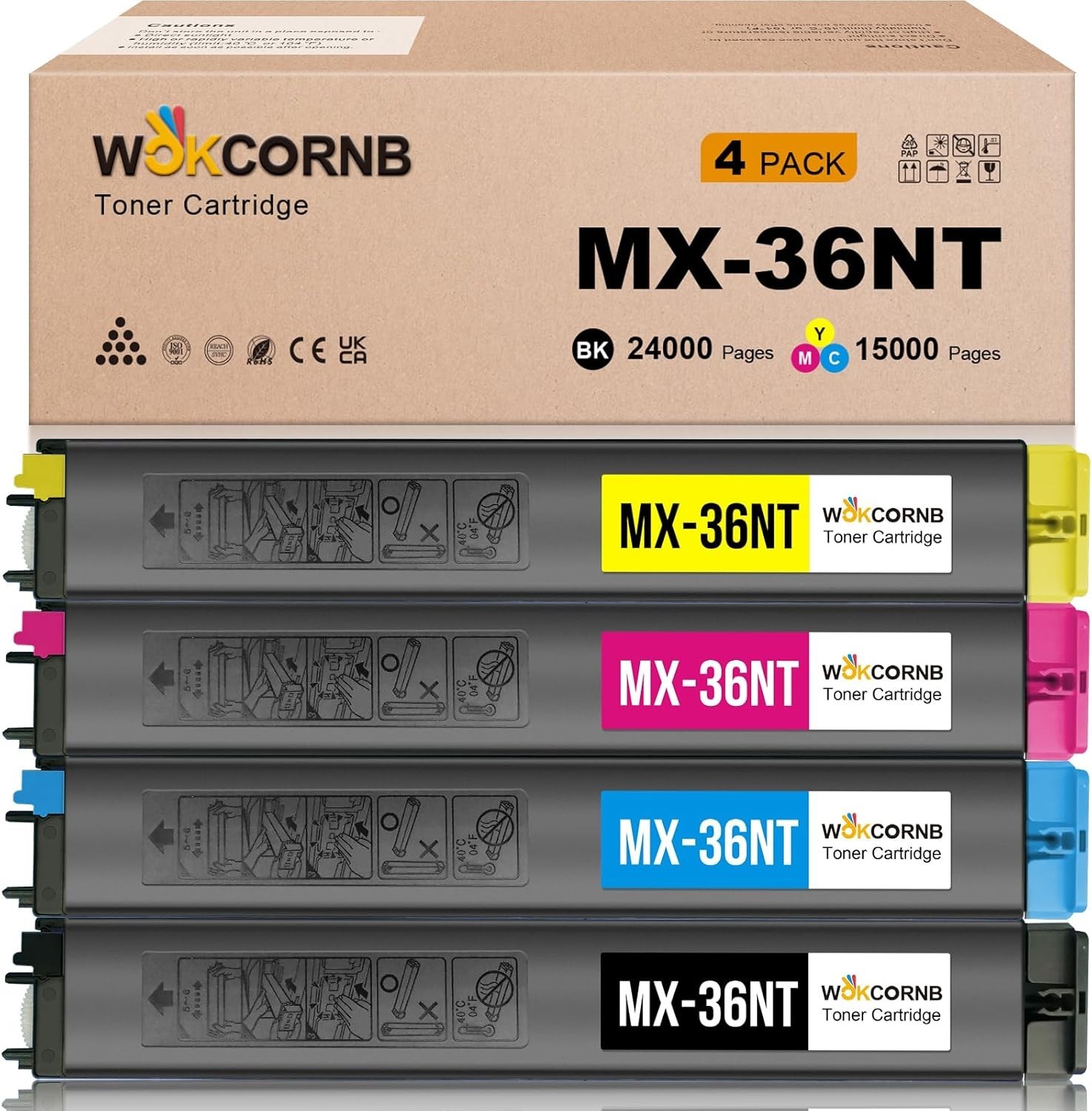 MX-36NT Toner Cartridge MX-36 MX-36NTBA MX-36NTCA MX-36NTMA MX-36NTYA Replace