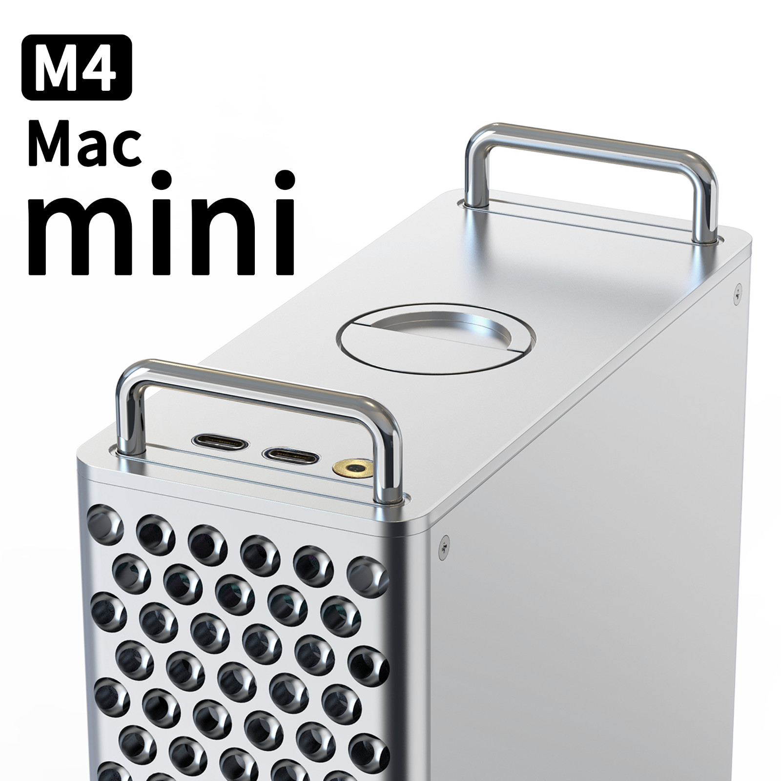 aluminum alloy case of the Mac mini M4 can accommodate an expansion hard drive.