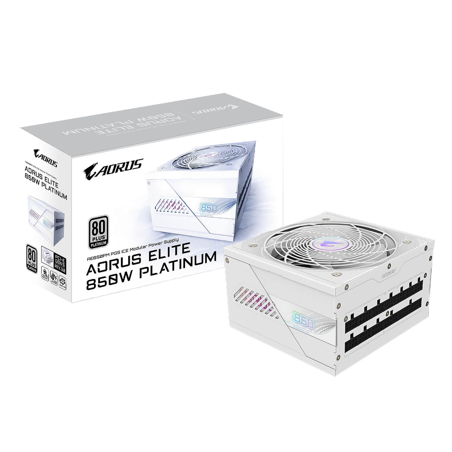 Gigabyte PSU 850W AORUS ELITE P850W 80+ Platinum Modular ATX Active PFC ICE