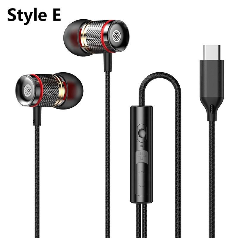 Type C Earphones Wired Headset USB C Gamer Headphones Cable Handsfree