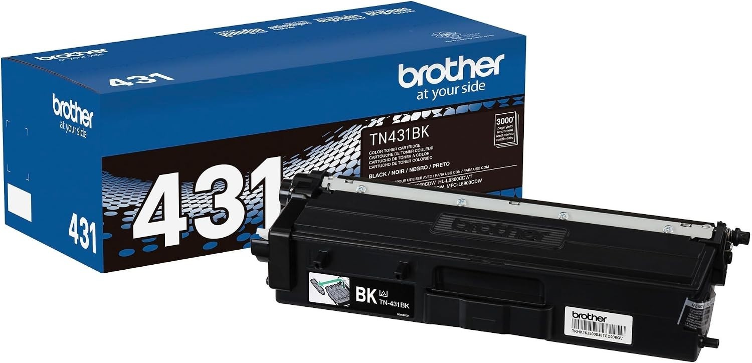 Brother Printer TN431BK Standard Yield Toner-Retail Packaging , BLACK PACK OF 2
