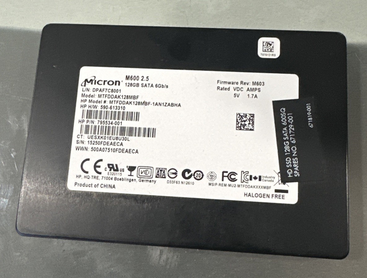 7000hr - Micron Cisco M600 MTFDDAK128MBF 128 GB SATA III 2.5" Solid State Drive