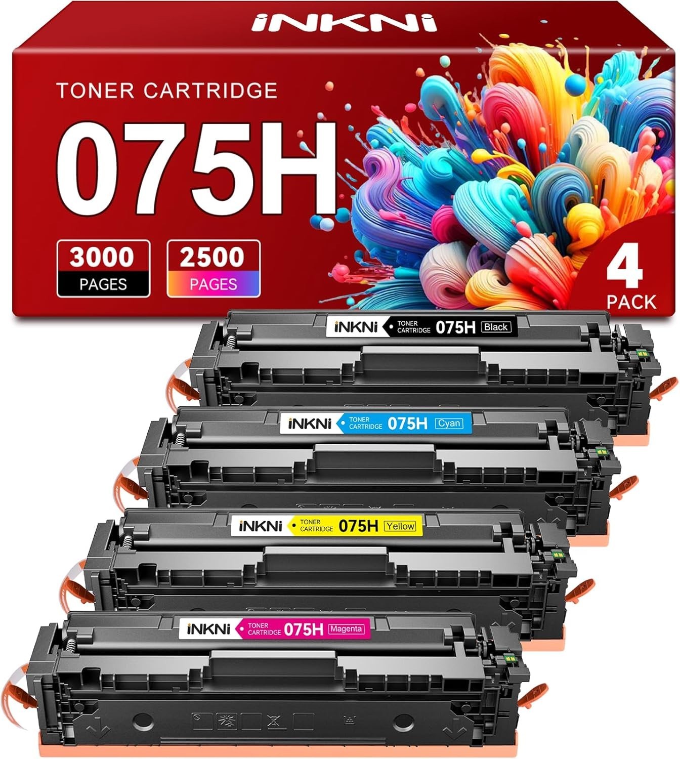 075H Toner Cartridge Set MF665CDW for Canon Color ImageCLASS Ink BCYM [4 Pack] 