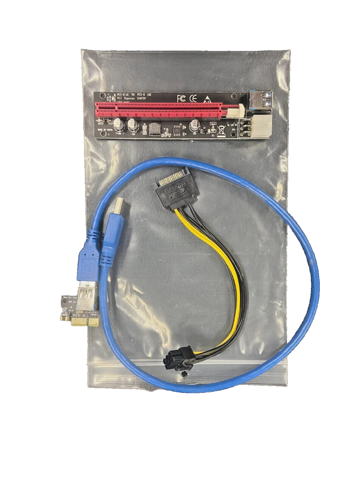 PCI-E 1x to PCI-E 16x PCI Express 164 PIN ver006C w/ USB Data cable