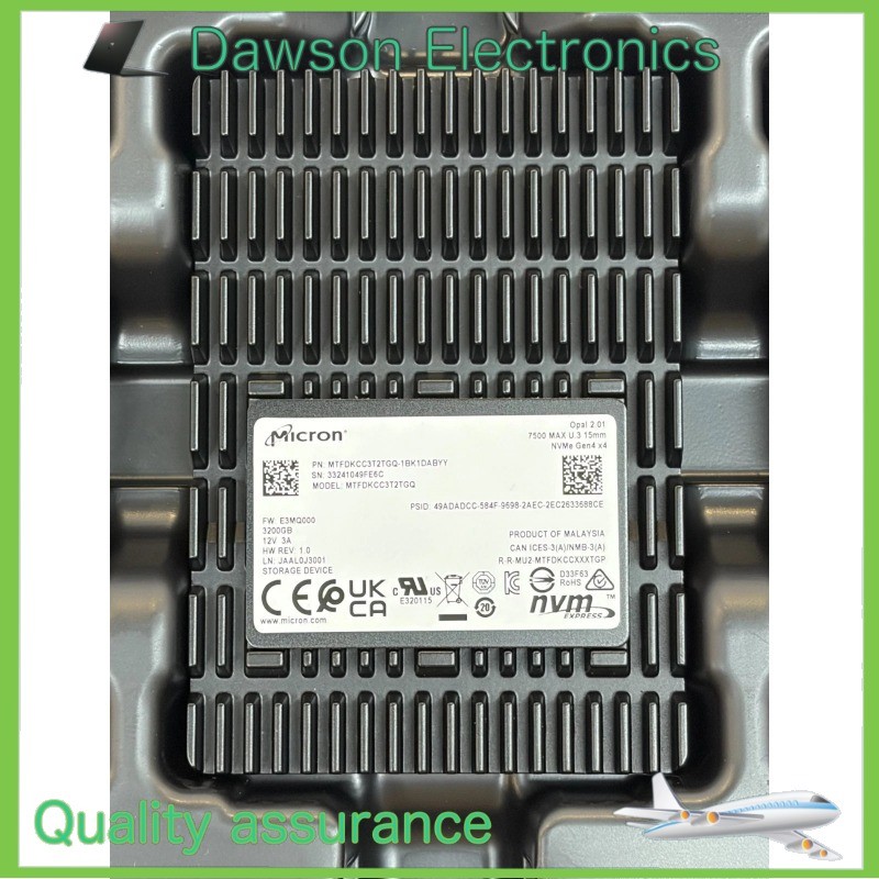 MTFDKCC3T2TGQ-1BK1DABYY New Micron 7500 MAX 3.2TB U.3 NVMe SSD PCIe Gen4.0 X4