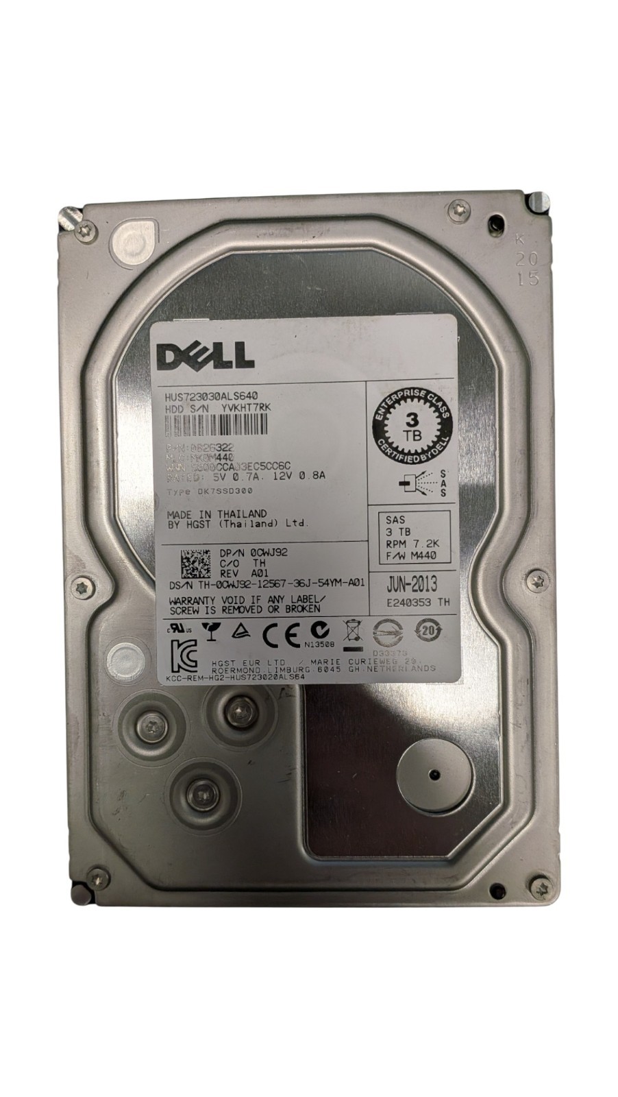 Dell 3TB Internal 7200RPM 3.5" SAS HDD - 0CWJ92 - HUS723030ALS640