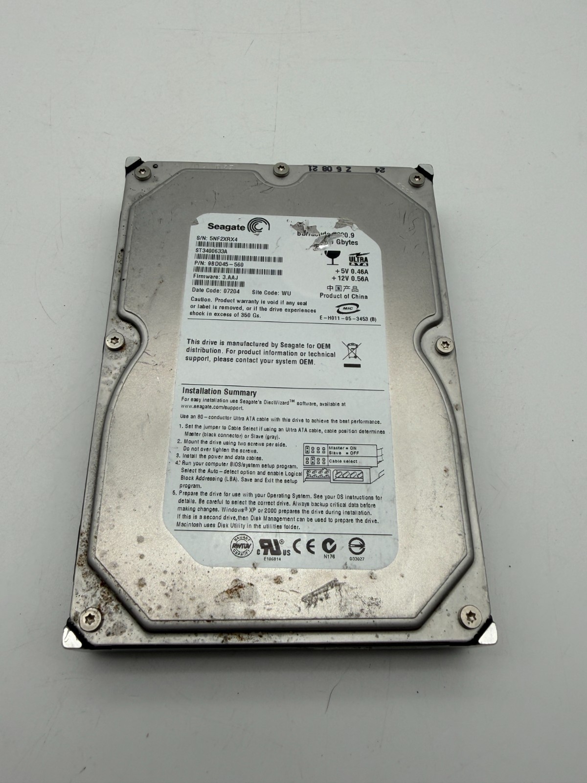 Seagate 400GB ST3400633A 9BD045-340 IDE PATA 3.5" Hard Drive HDD NOT SATA