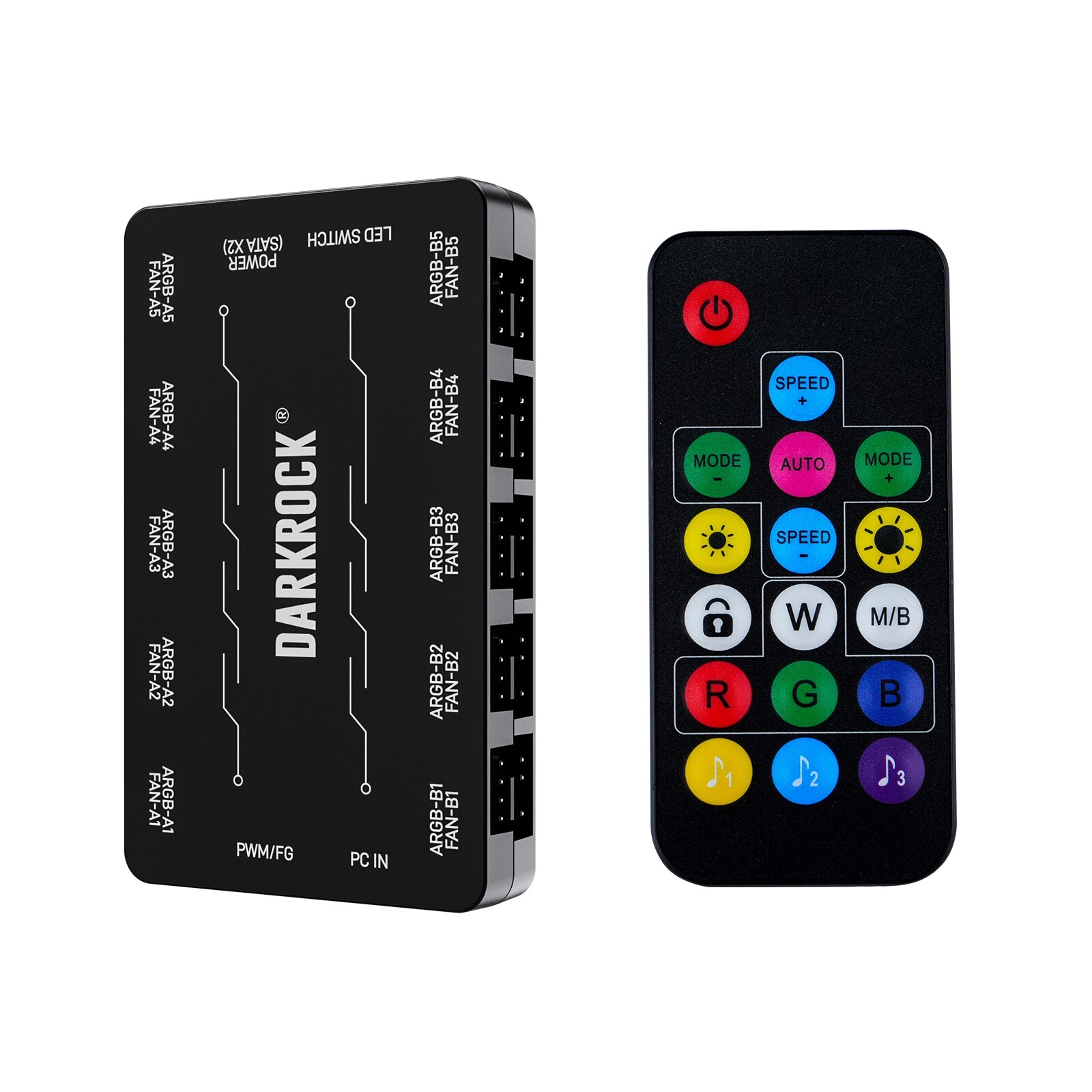 DARKROCK 20-Port Hub - 10xPWM & 10xARGB Control w/Remote & SATA Power