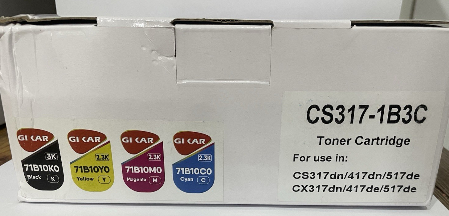 Compatible For LEXMARK CS317 Toner-71B10K0 71B10YO 71B0M0 71B10C0 4-Pack New