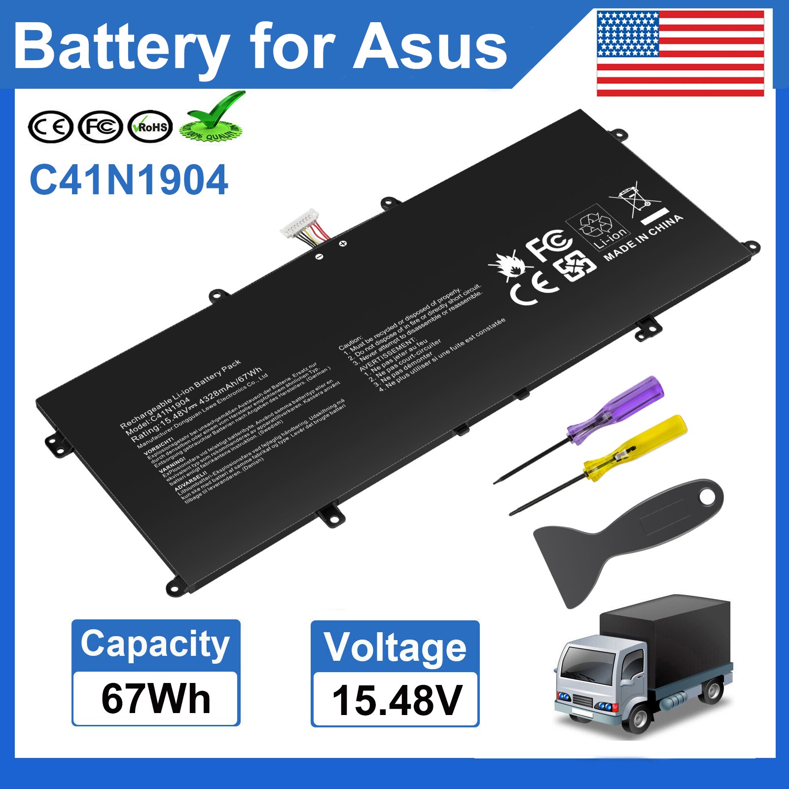 ✅C41N1904 Laptop Battery for ASUS ZenBook UX363JA-XB71T S13 UX393EA UX371EA 67Wh