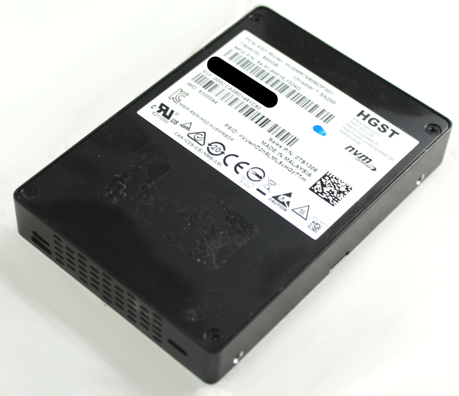 HGST Ultrastar SN200 0TS1306 U.2 2.5" 800GB PCIe 3.0 -100% HDD Health