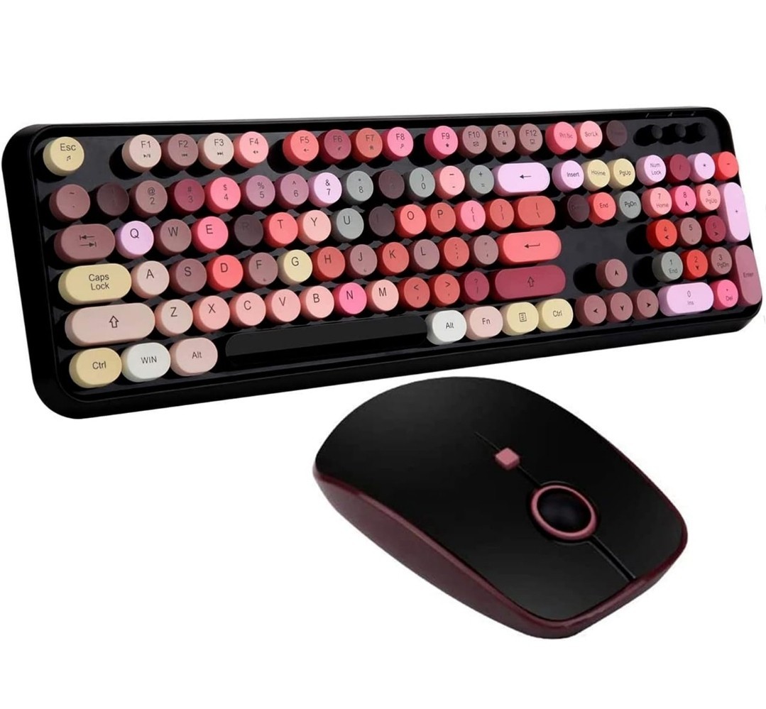 FOPETT Keyboard and Mouse Sets, Wireless, Reliable 2.4 GHz Connectivity for...
