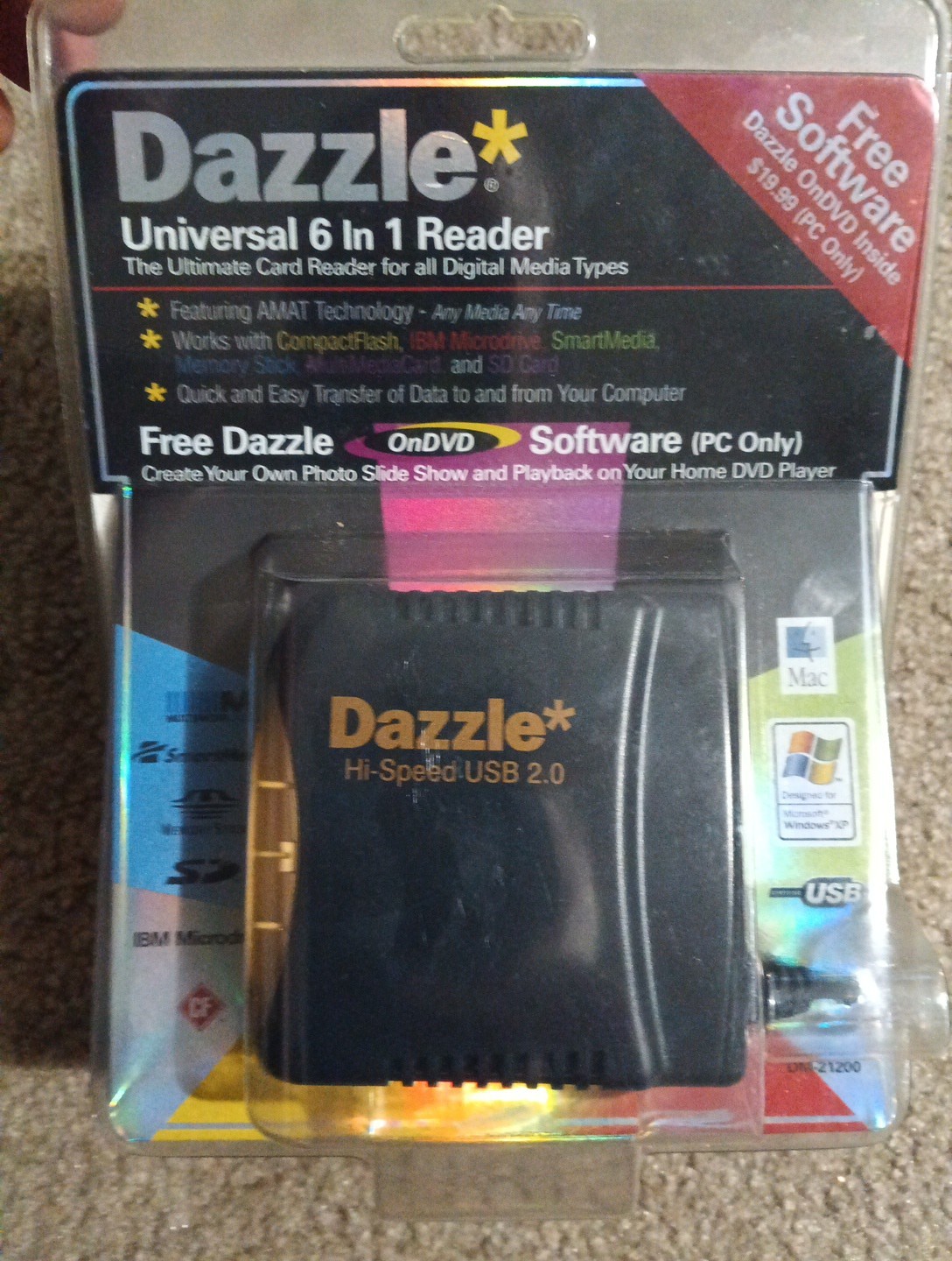 Dazzle Universal Multi Media 6-in-1 Media Card Reader Mac Windows DM-21200 NEW