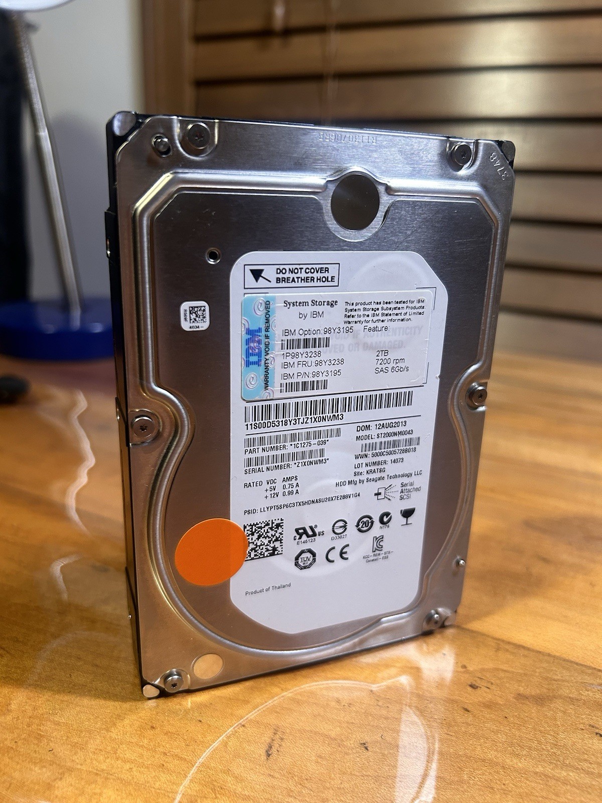 Seagate ES.3 ST2000NM0043 2TB 7200rpm SAS 3.5" 6Gb/s Internal HDD Dell IBM HDD