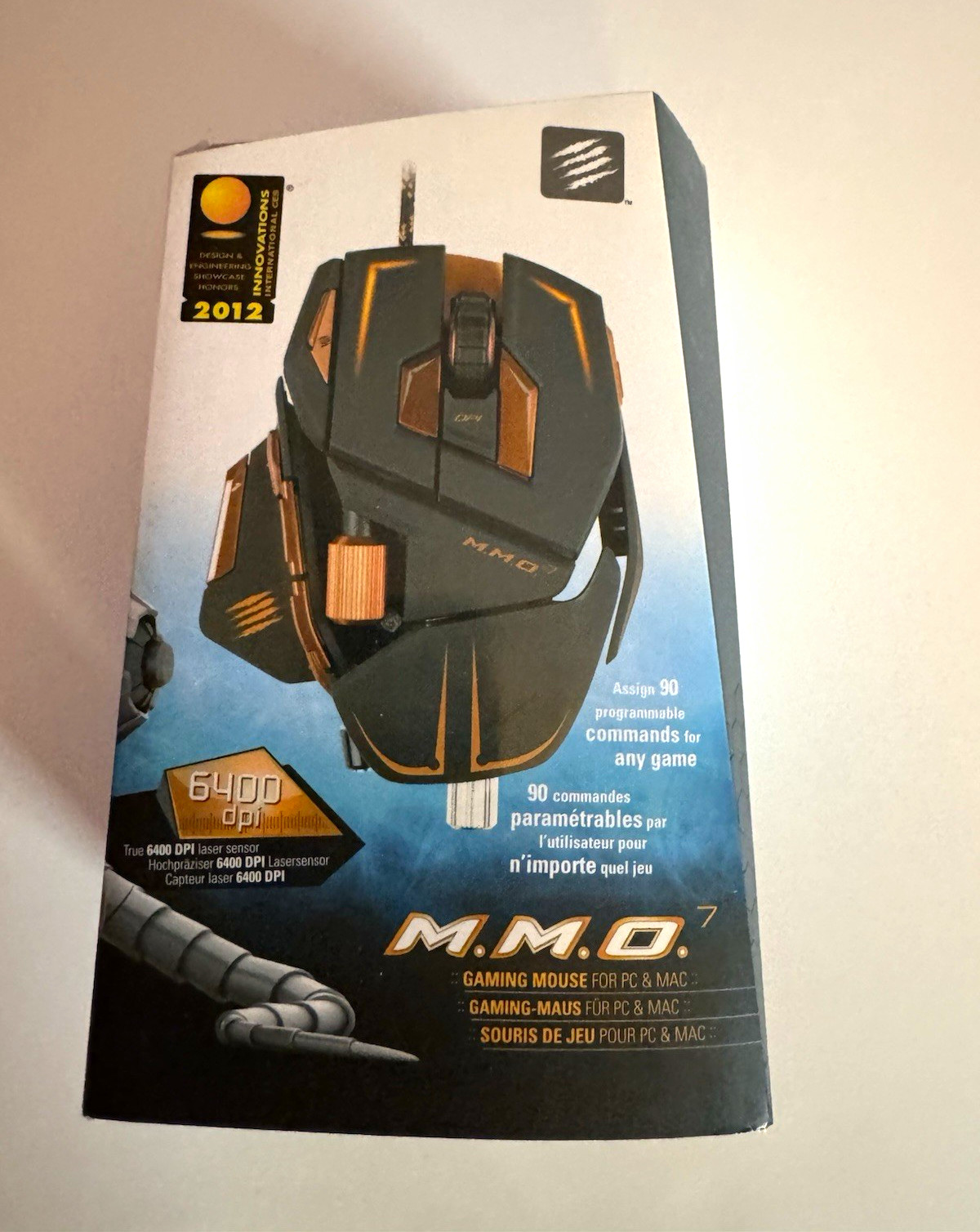 Mad Catz M.M.O. 7 Wired USB Laser Gaming Mouse 6400 DPI Black/Orange