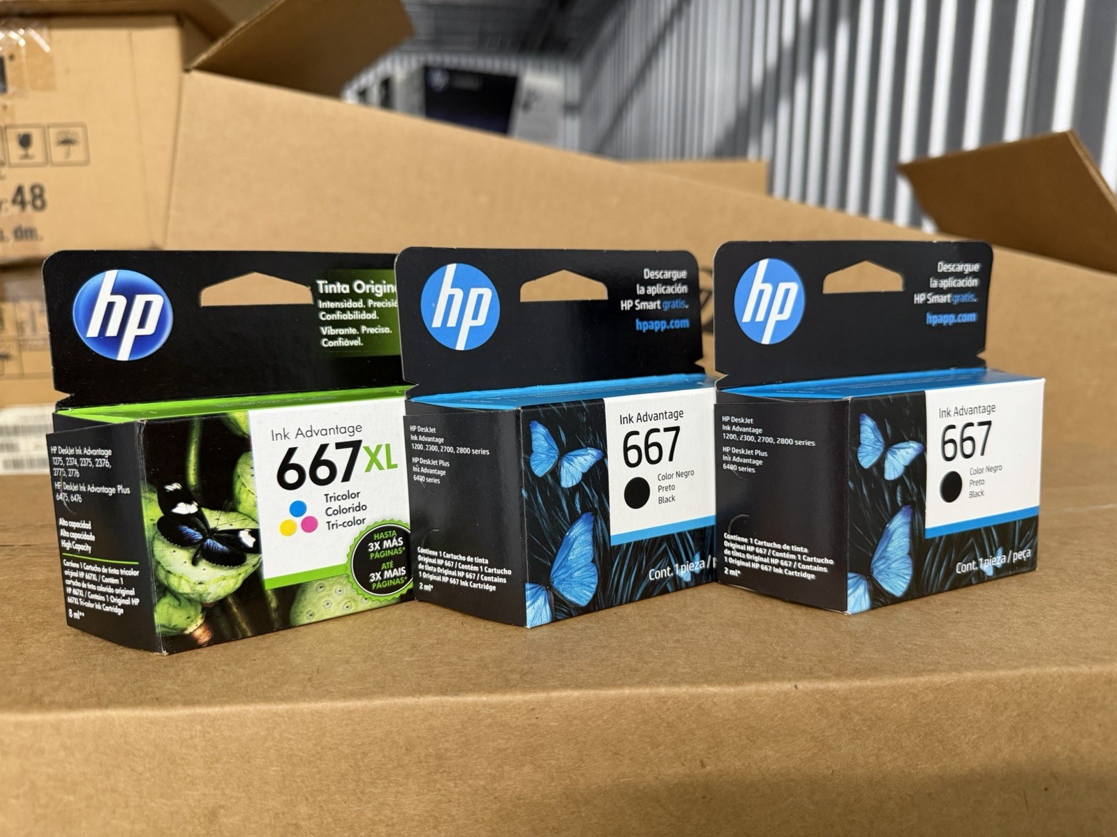 3 CARTUCHO DE TINTA HP 667 NEGRO 3YM79AL 2027/ HP 667XL Tricolor 3YM80AL  2024