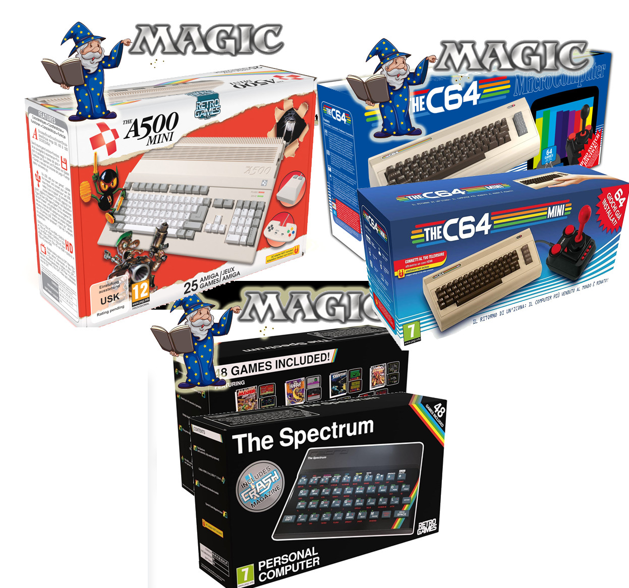 THEC64, AMIGA MINI, THE SPECTRUM ROMS with Magic Roms Wiz