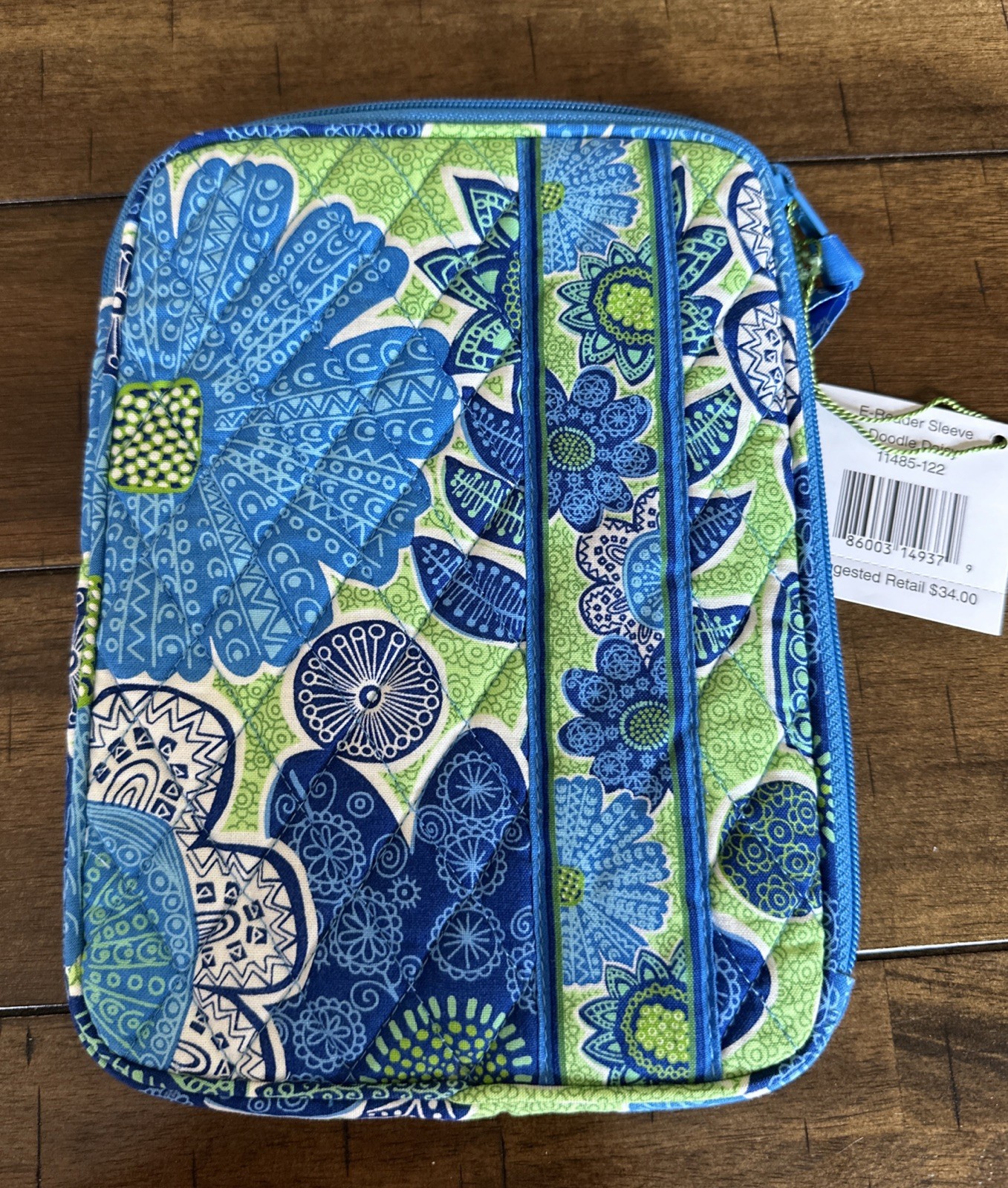 Vera Bradley Doodle Daisy  #11485-122 * E-Reader  Sleeve Zipper NWT New