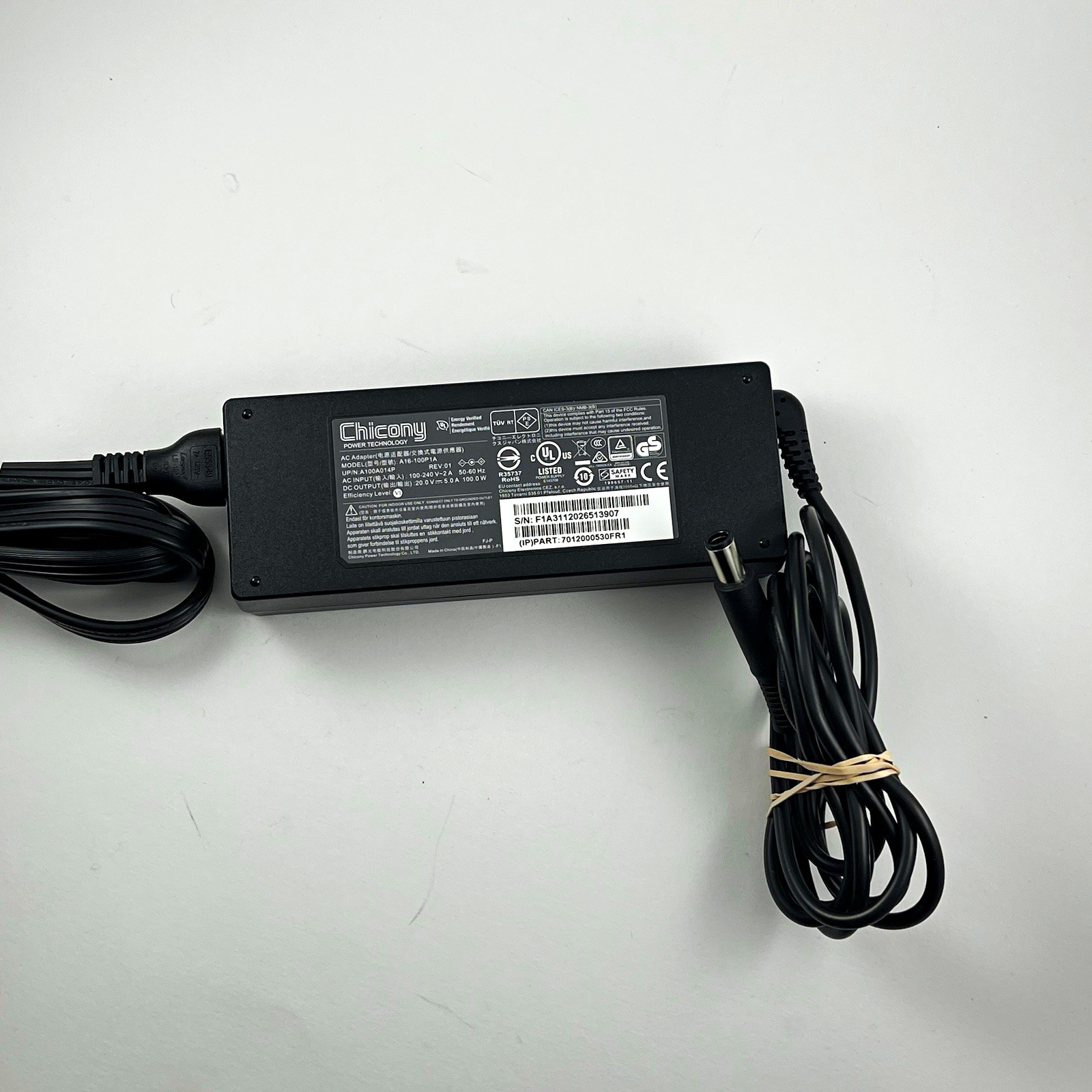 Chicony 100W 20V 5A AC Adapter Charger A16-100P1A A100A014P Black