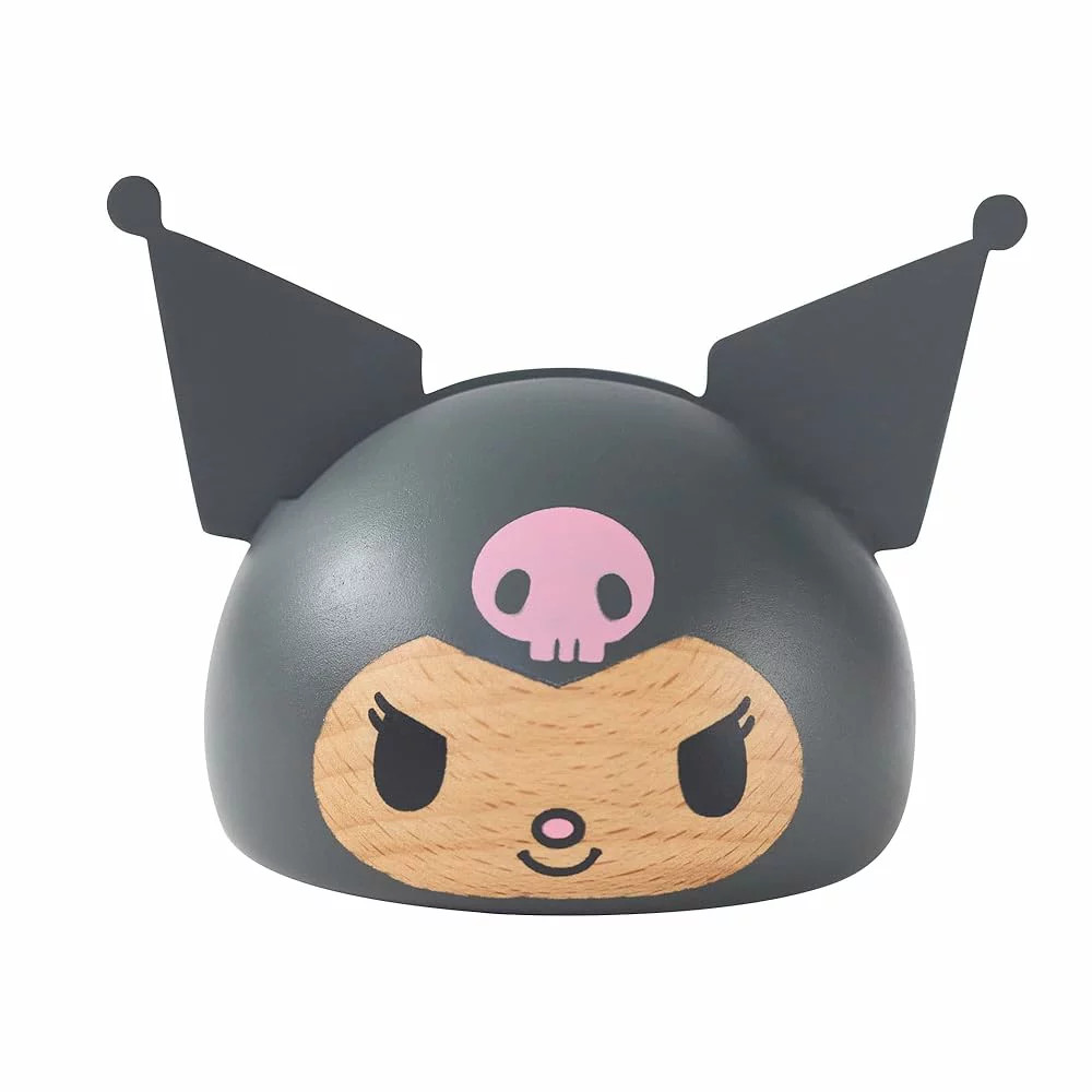 Kuromi Wooden Phone Stand Natural Wood Sanrio Nichigan Japan