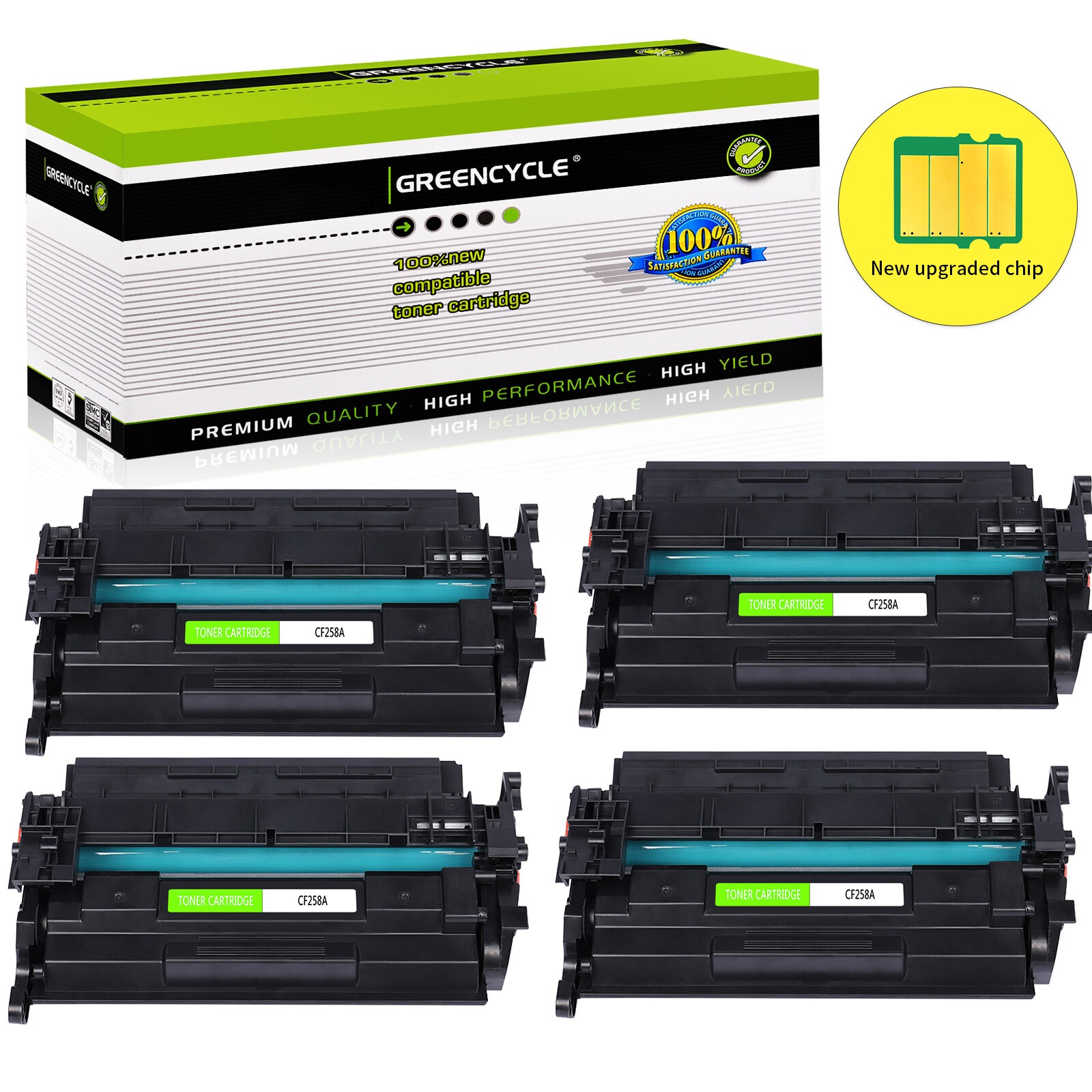 4PK CF258A 58A Toner (with Chip) Fit for HP LaserJet Pro M404 M404dn MFP M428fdw