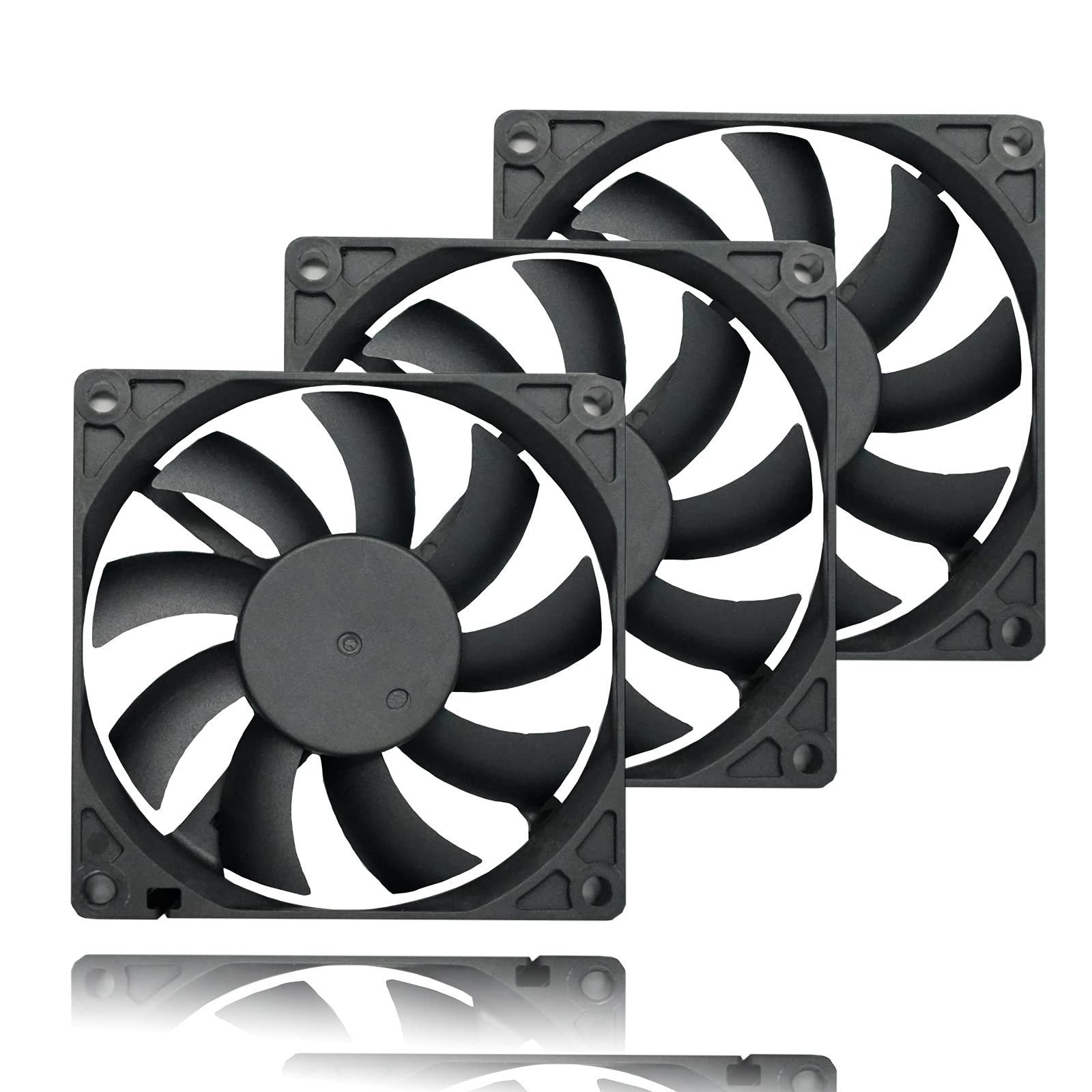 Ultra Slim 80mm Case Fan 4-Pin PWM 800-2200RPM - Quiet PC Cooling Fans 3 Pack