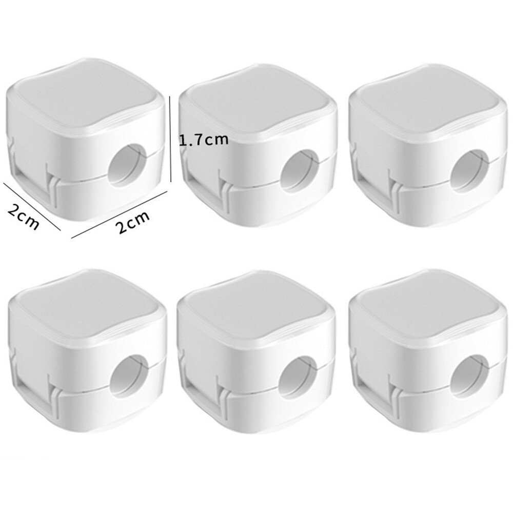 6pcs Magnetic Cable Clips Self-Adhesive Cord Organizer Holder Desk Cables Fixed`