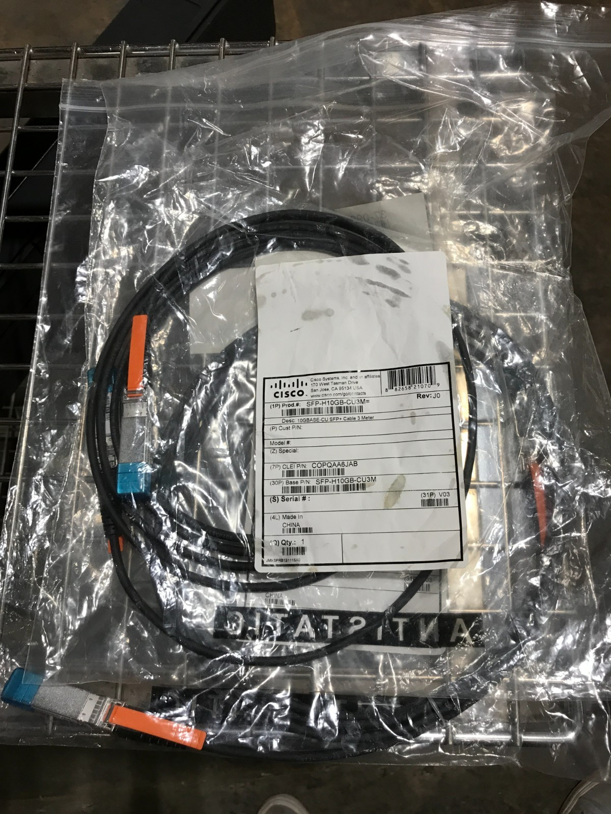 (LOT OF 2) NEW CISCO SFP-H10GB-CU3M