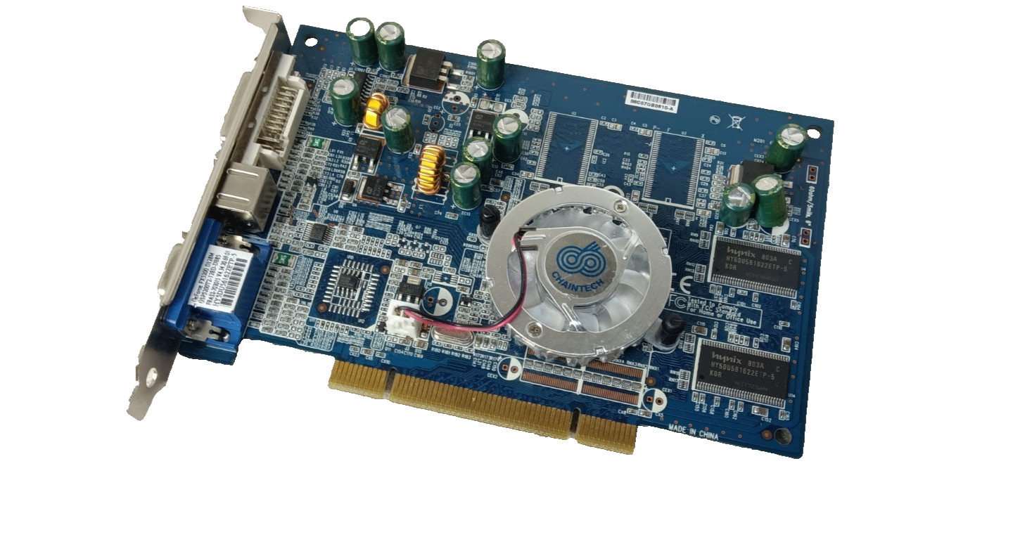 Chaintech GeForce FX5200 D128M GSP5200T2-128D-DB85 Video Graphics Card pci