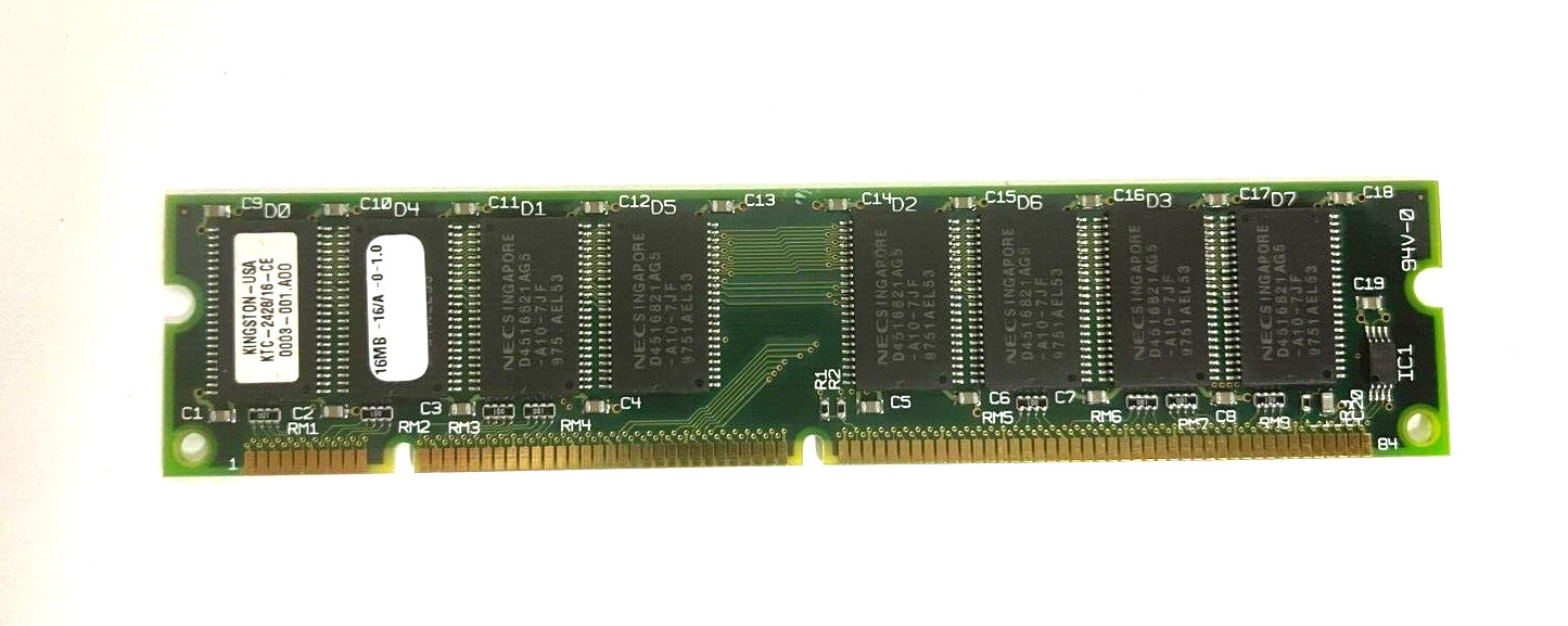 VINTAGE TESTED KINGSTON KTC-2428 16 MEG DIMM 168 PIN DIMM MEMORY USOFF2-MEM1BX1