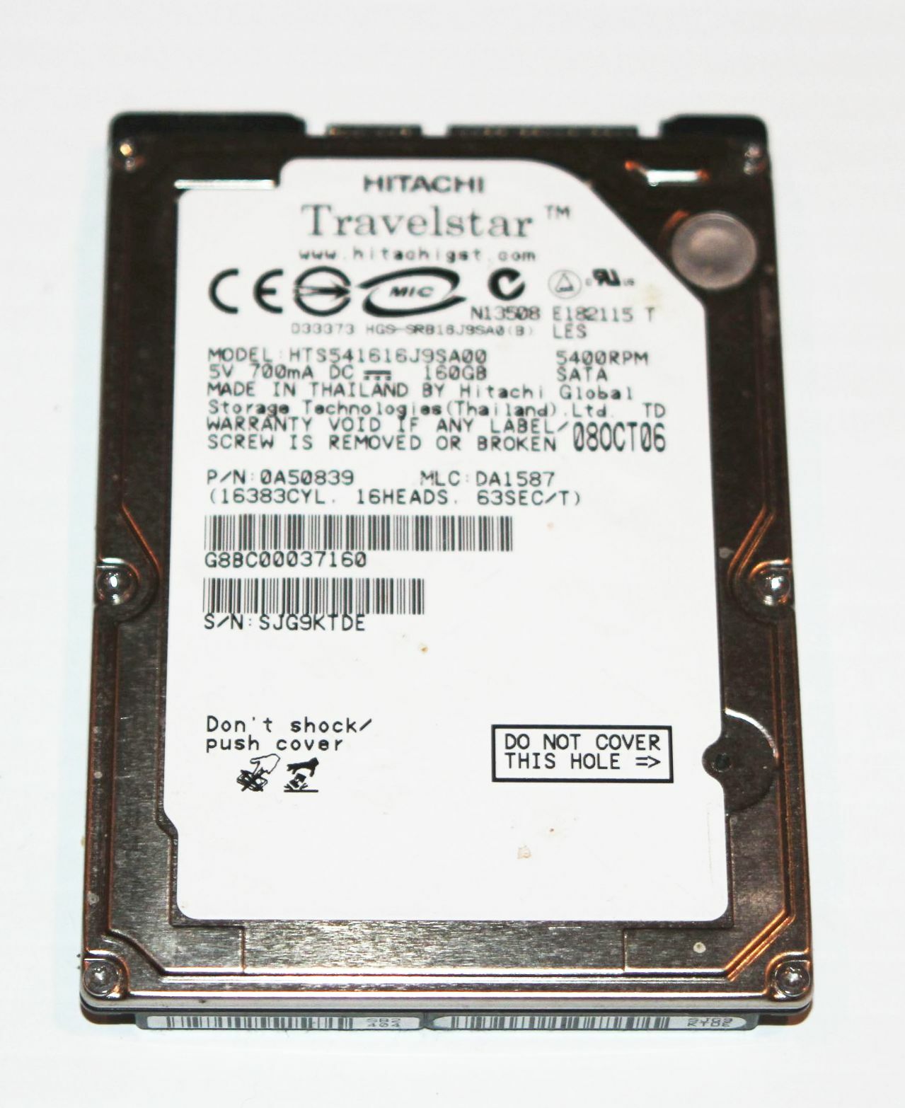 Genuine OEM 160gb 2.5" Hard Drive Hitachi - Toshiba Satellite U205 12" Laptop