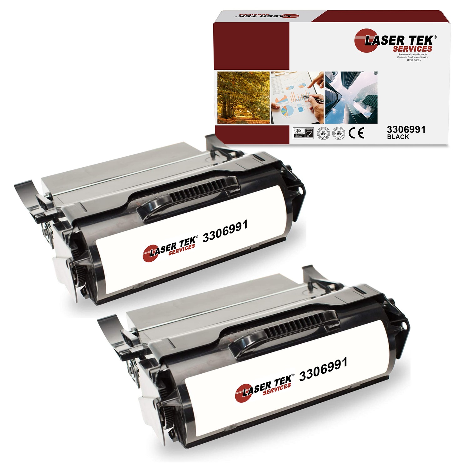 2Pk LTS 5230 3306991 Black Compatible for DELL 5230N 5350DN Toner Cartridge