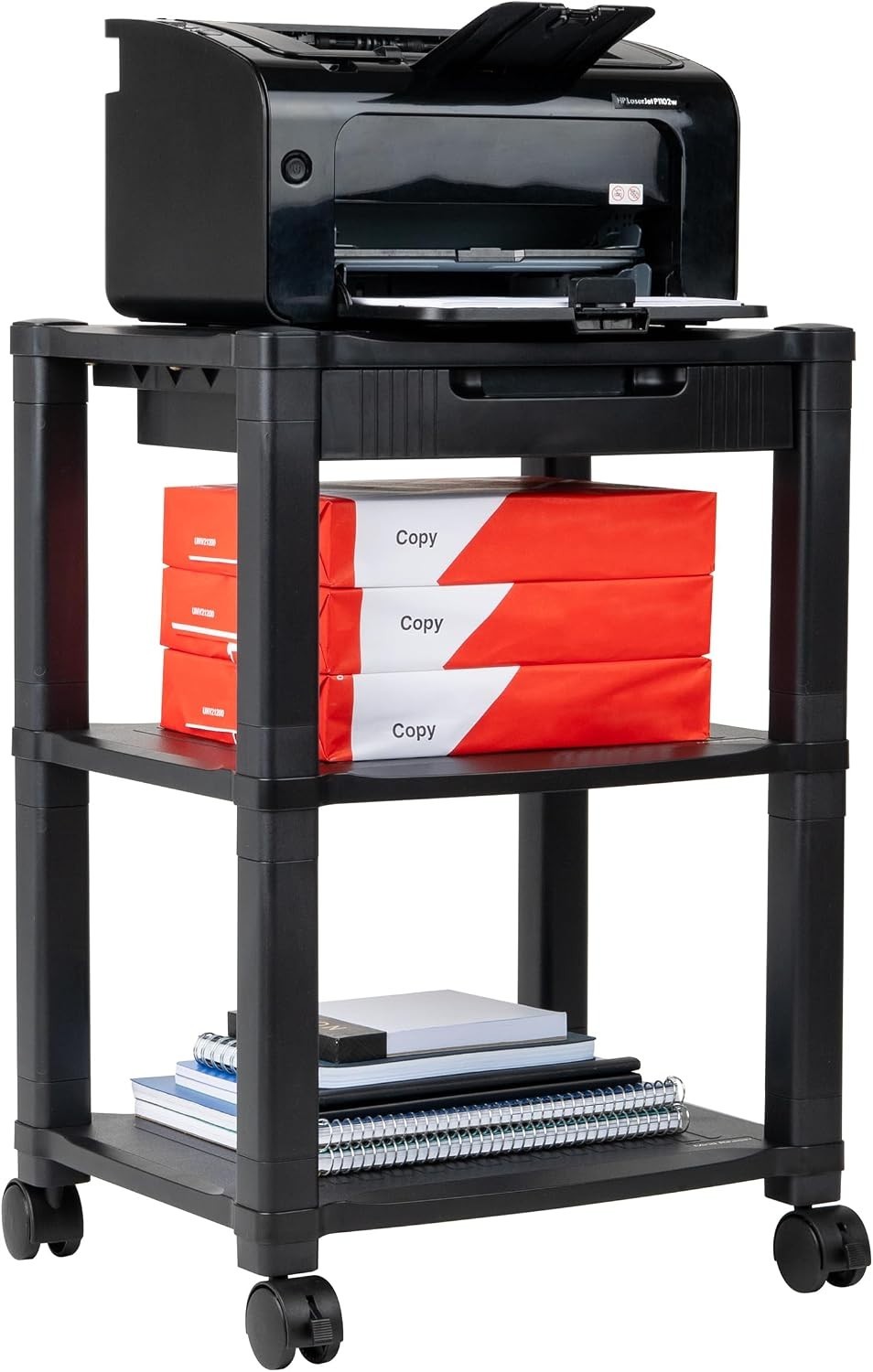 2/3 Tier Space-Saving Printer Stand with Locking Wheels - Ideal for Small Spaces