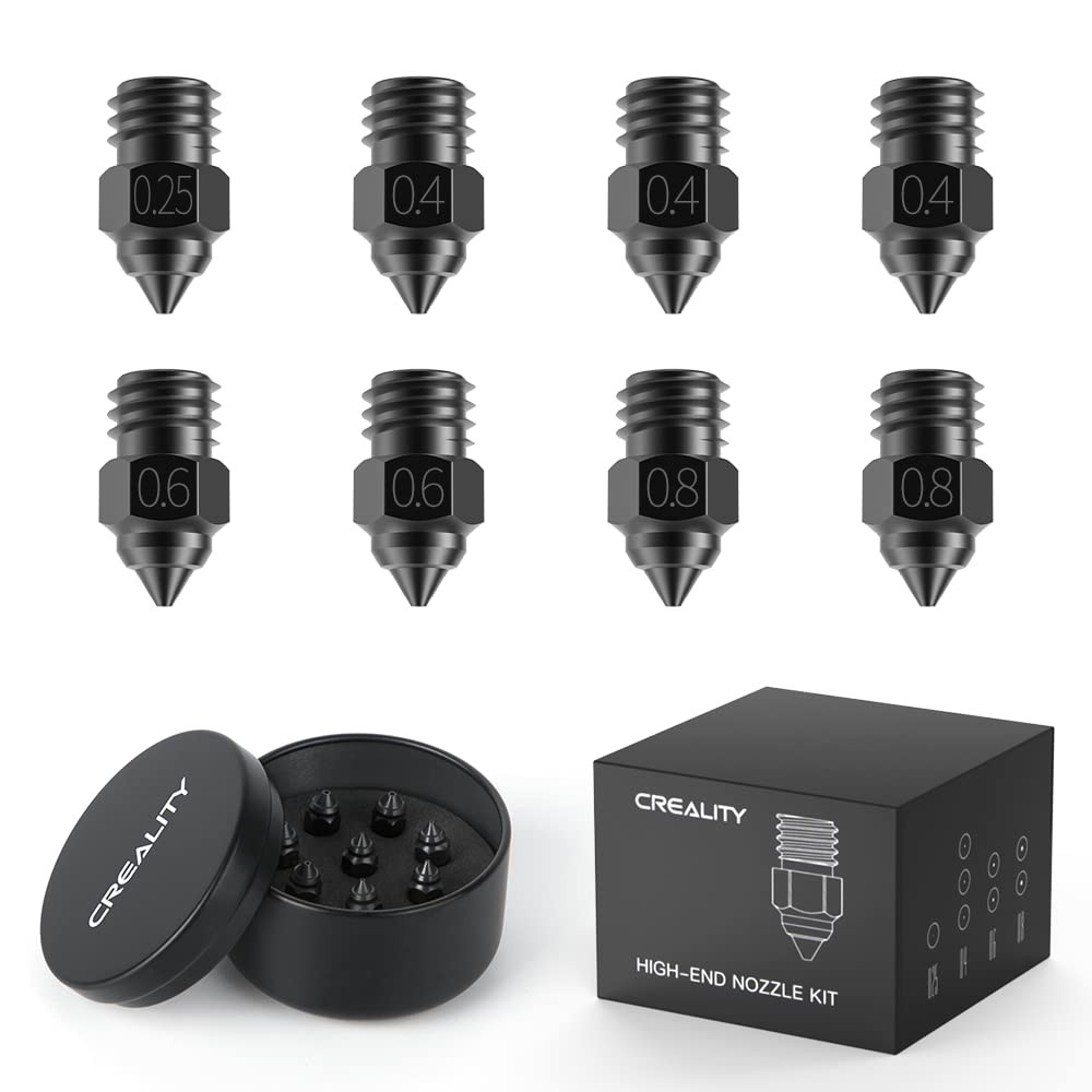 Official High-end Hardened Steel MK8 Nozzles 8PCS, High-Temperature Wear Resi...