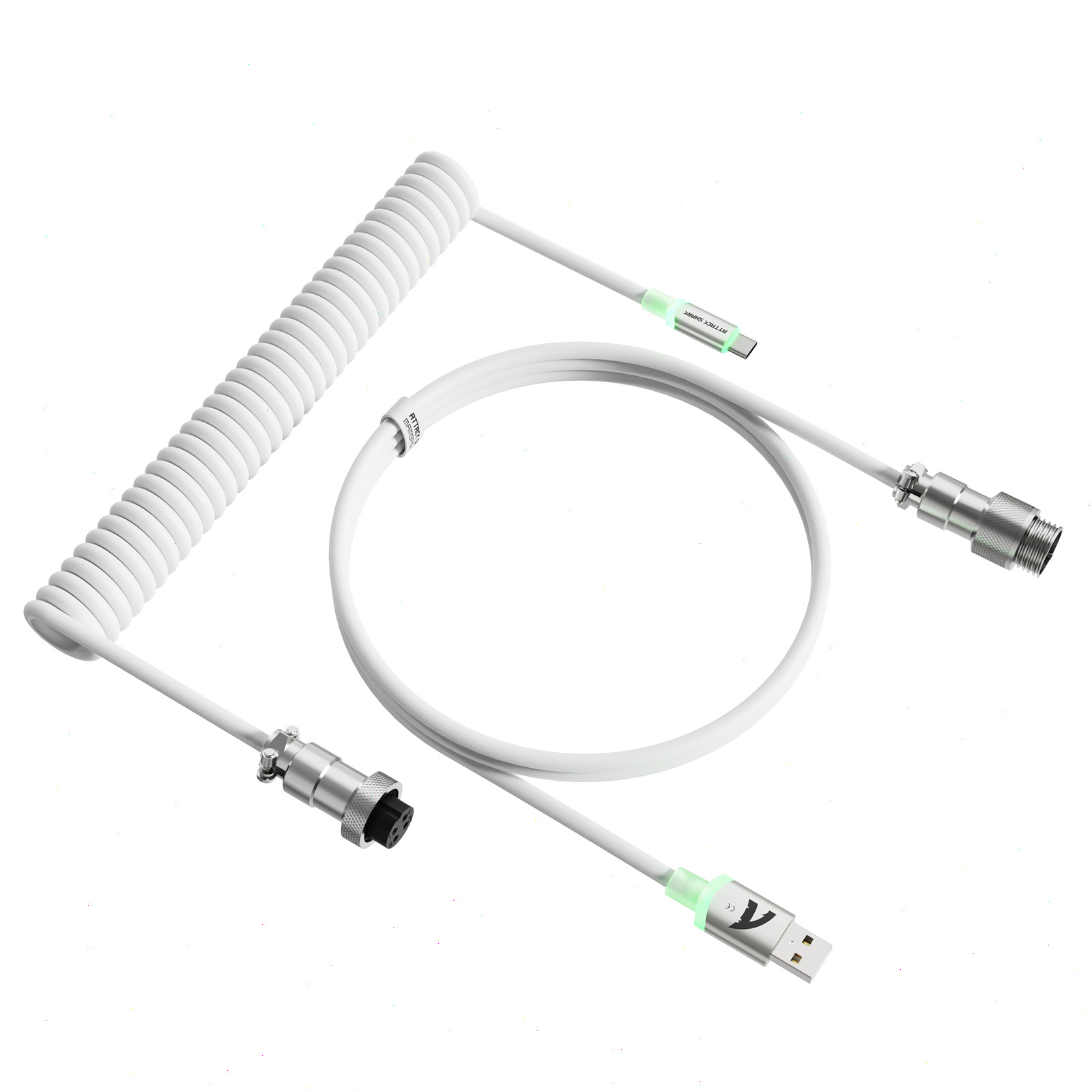 ATTACK SHARK C01ULTRA RGB Coiled Aviator Cable 8KHz 4Pin Detachable Cable Custom