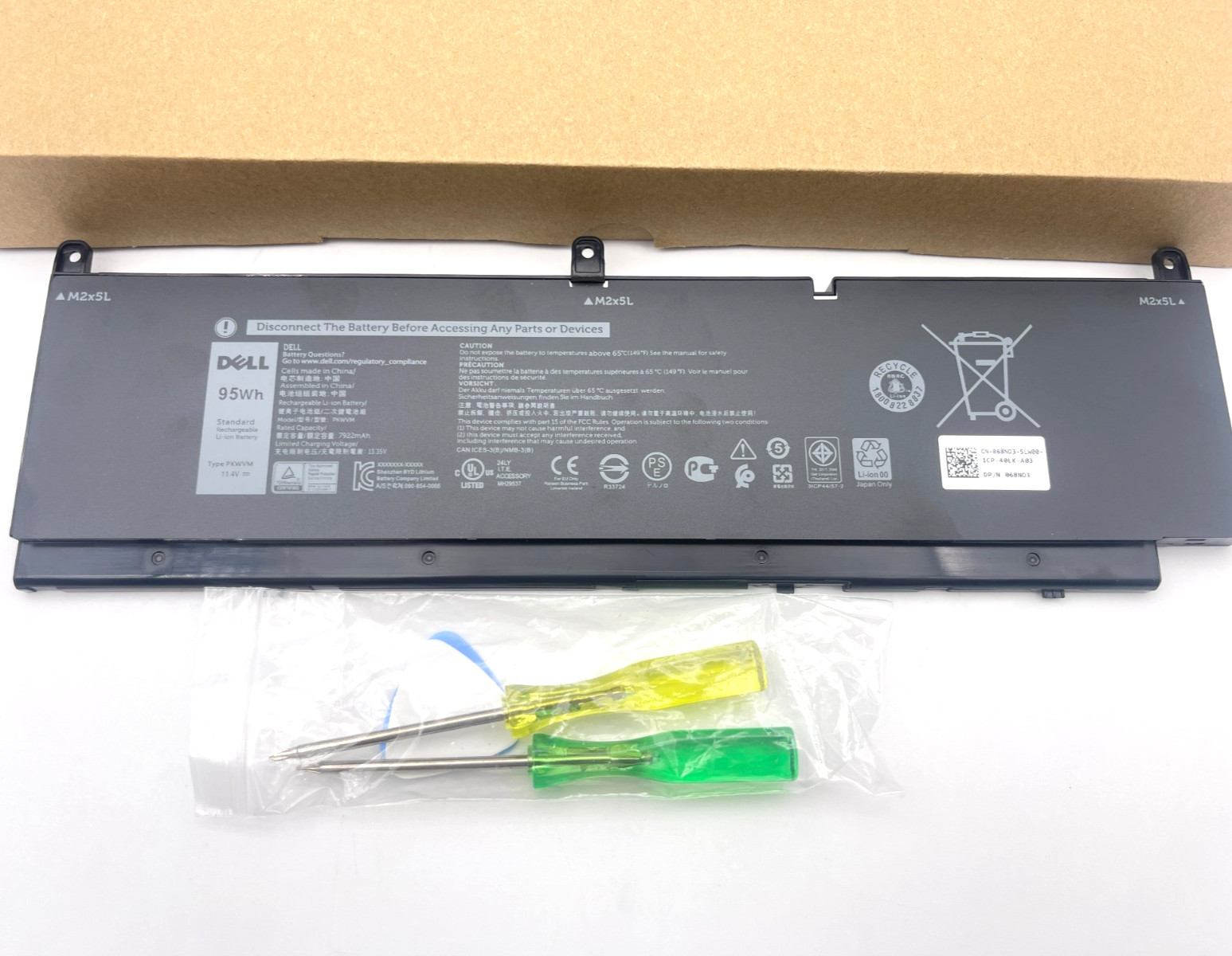 95Wh Genuine PKWVM Battery For Dell Precision 7550 7560 7750 7760 068N03 0447VR