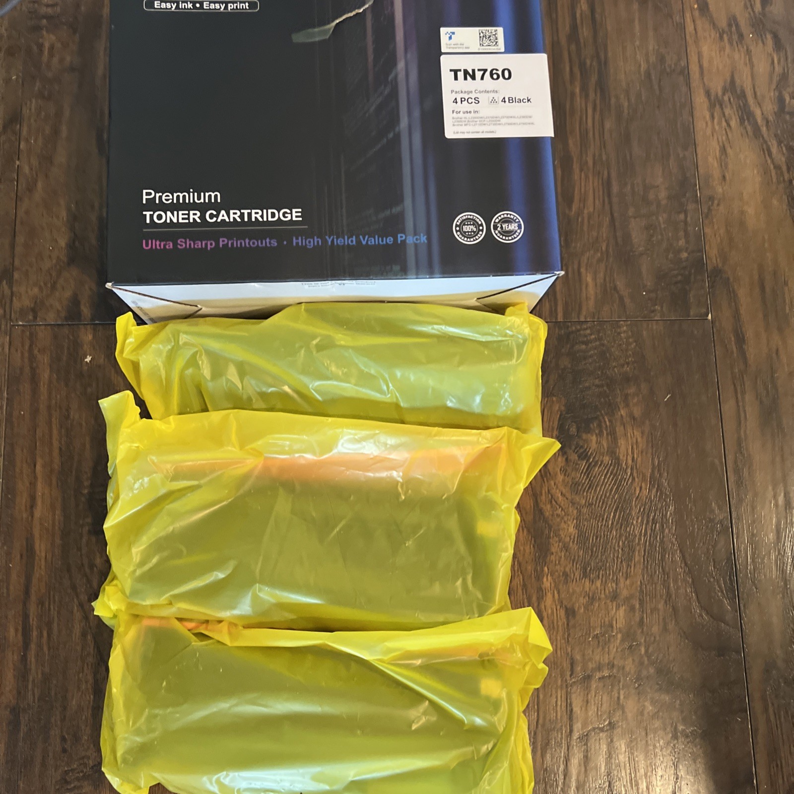 NEW EZink TN-760 Toner Cartridge 3 Pack Black 12000 Pages for Brother Printers