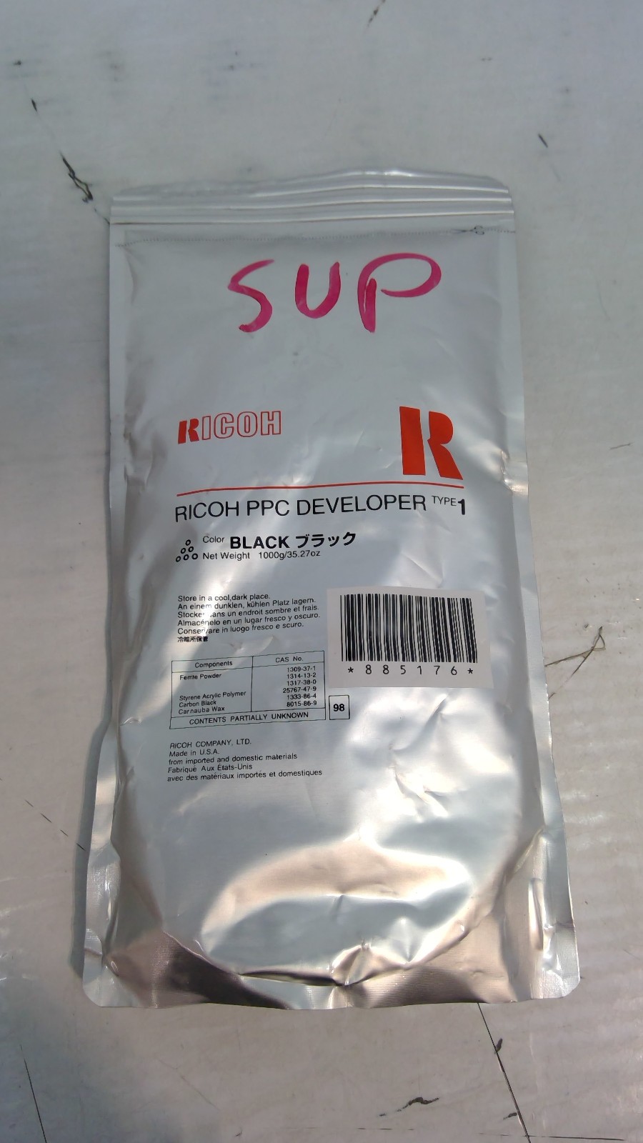 Genuine Ricoh TYPE 1 PPC Black Developer Bag 885176 889455 A0959645