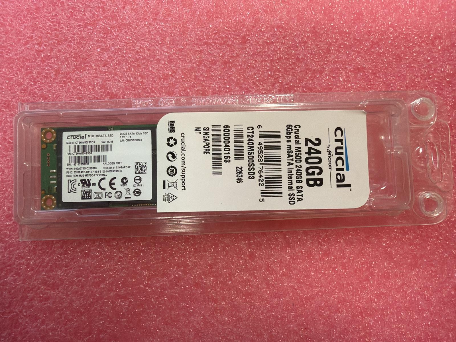 CRUCIAL CT240M500SSD3 M500 240GB mSATA INTERNAL SSD