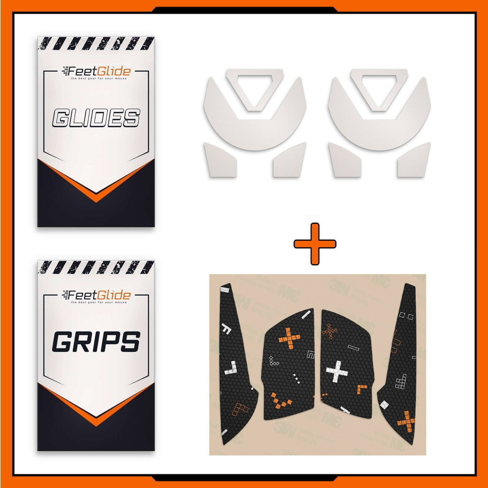 FeetGlide PTFE Mouse Skates & Grip Tape Bundle for Asus ROG Pugio II